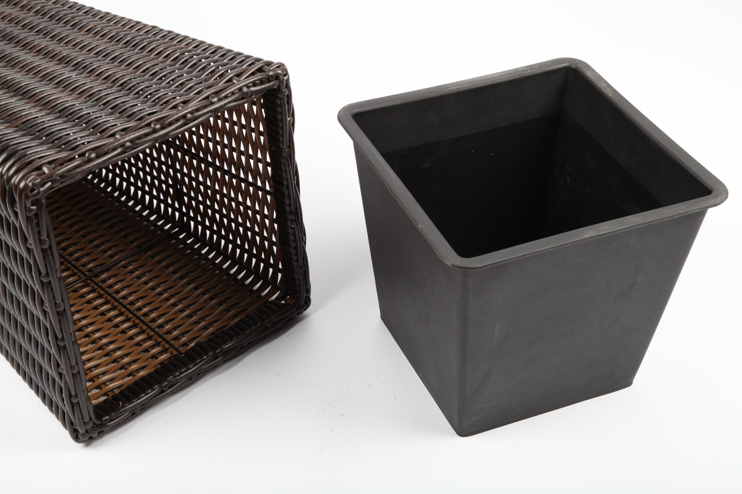Point-garden Blumenkübel Aus Polyrattan – Höhe 61 Cm, Für Innen & Außen, Inkl. Innentopf