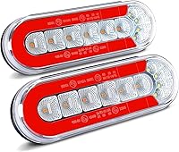 Agrieyes 6 Inch Oval LED Trailer Lights - IP67 Submersible Boat Trailer Lights with Brake, Turn Signal, Reverse - DOT FMVSS 108 Compliant
