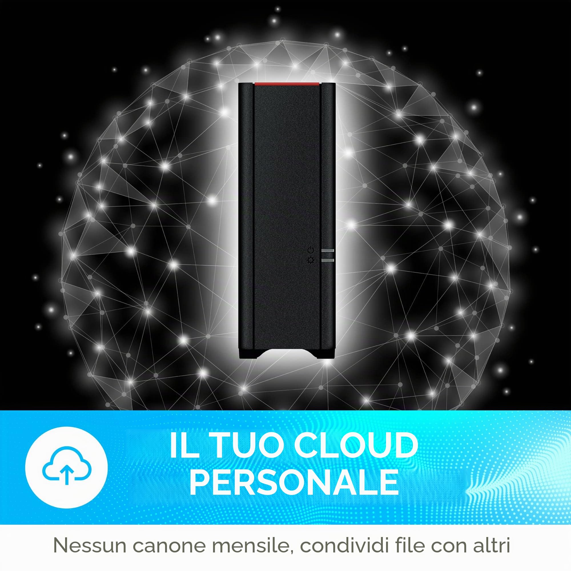 BUFFALO LinkStation 210 6TB 1-Bay NAS Network Attached Storage con HDD Hard Disk Incluso NAS Storage che funziona come Cloud domestico o dispositivo di archiviazione di rete per la casa
