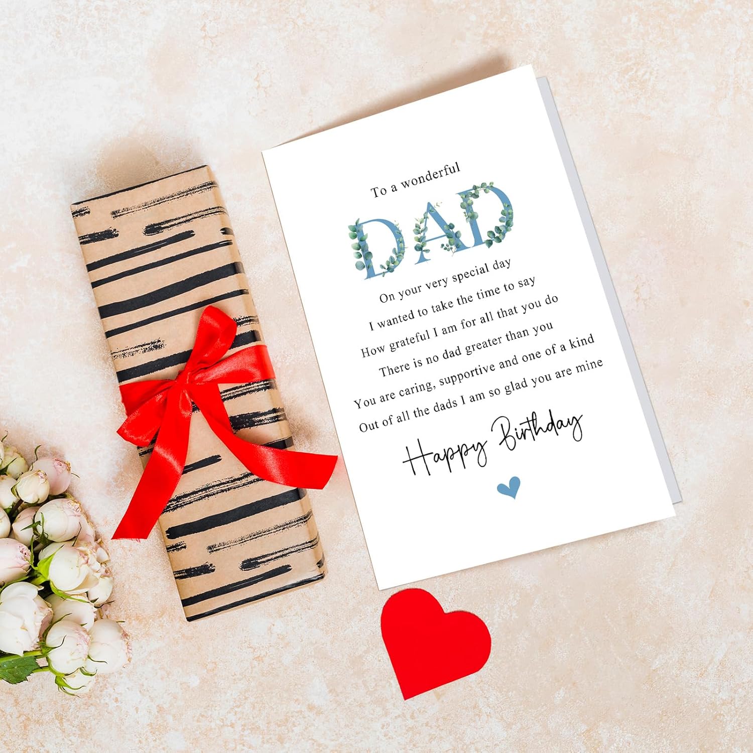 Chenive Thoughtful Dad Birthday Card from Daughter Son, Poem Birthday Card for Dad Daddy, Out Of All The Dads I Am So Glad You Are Mine - Image 4