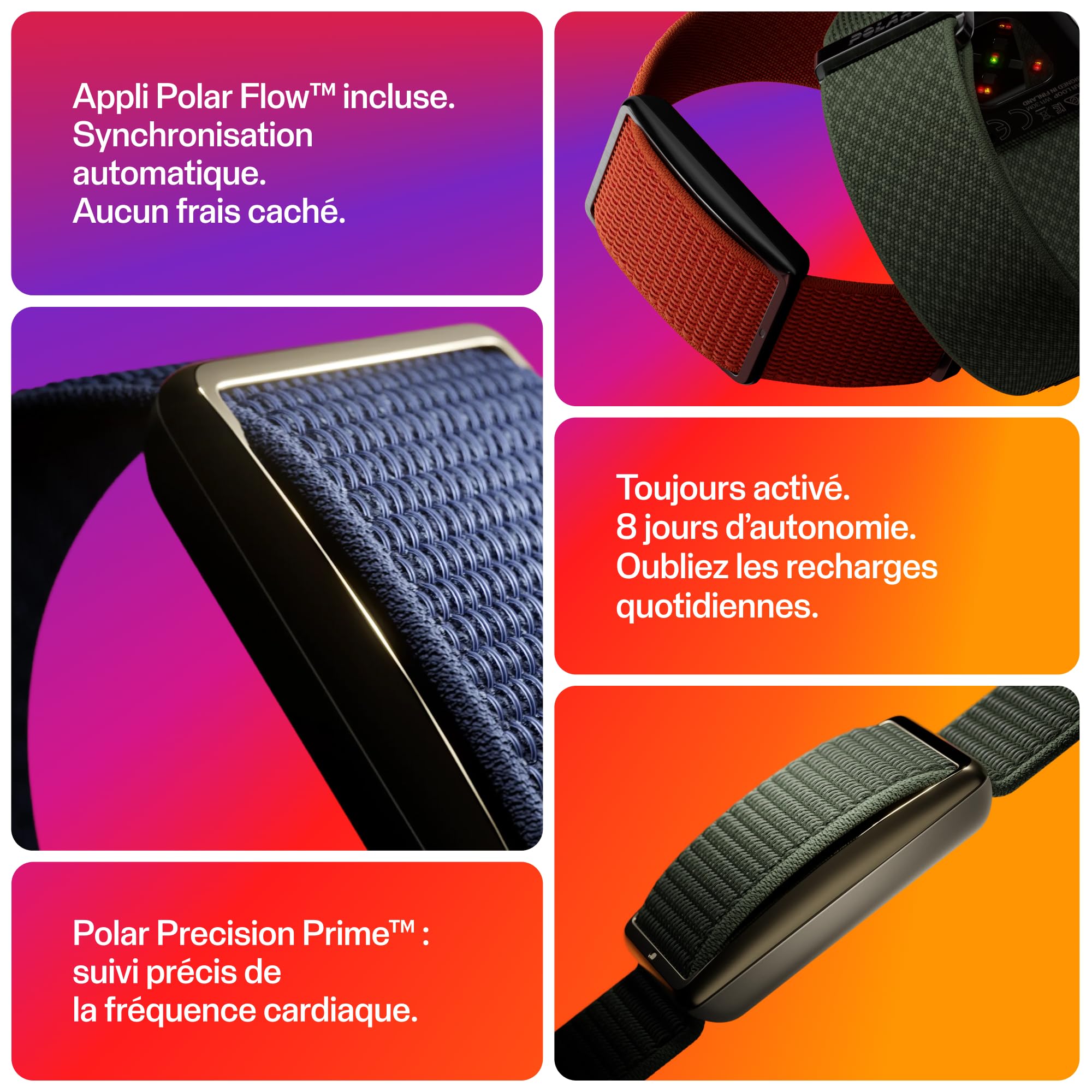 Polar Loop – Bracelet connecté sans écran avec Suivi de la FC, du Sommeil et de l'activité 24 h/24, détection Auto. des entraînements, sans abonnement, 8 Jours d'autonomie.
