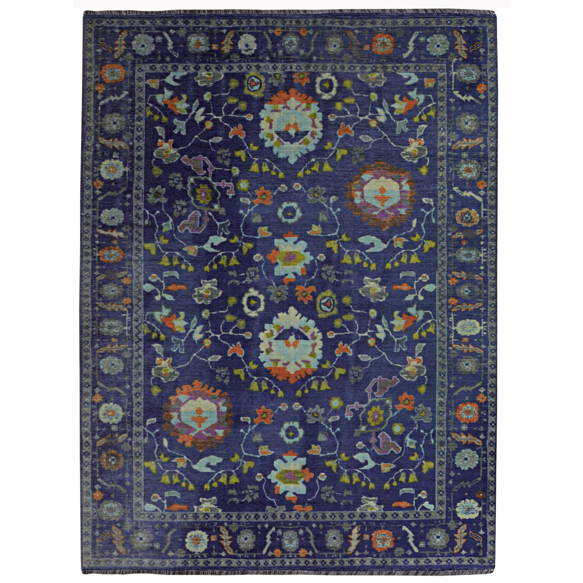 Tapis en chenille tissée compact et doux style moderne bleu marine 0,6 x 0,9 m