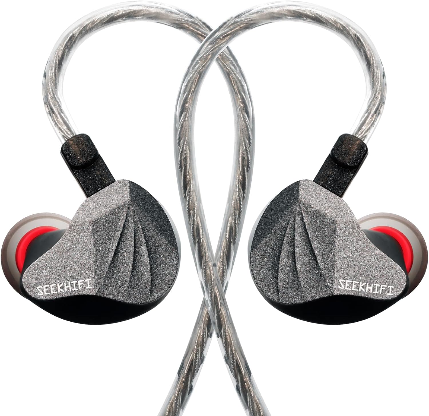 Ergonomic Audiophile IEMs - Hybrid 1DD+2BA Drivers, HiFi Copper-Silver Cable with Type-C DAC, 3D Resin Shell, CNC Aero-Aluminum Faceplate - for Extended Listening and Gaming