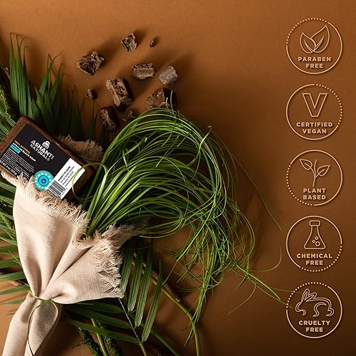 Miniatura 3 de Barra de jabón negra africana  Jabón negro natural perfumado con manteca de karité cruda y aceite de coco, paquete de 2 barras de 4 onzas (sin