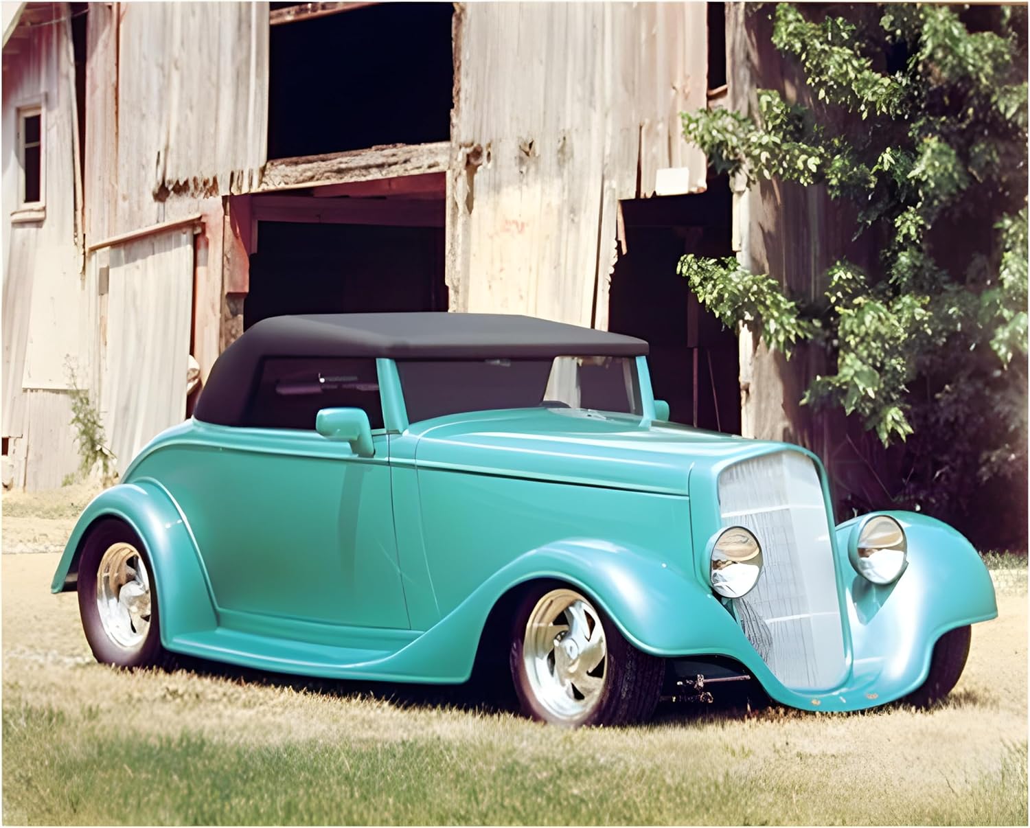 1934 Chevy Cabriolet Classic Car Vintage Automóvil Decoración de Pared Impresión Artística Cuadro Póster (16 x 20)