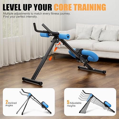 Miniatura 2 de Abdominal Trainers - Adjustable Ab Trainer Machine, Foldable Abdominal Workout Equipment with Knee Protection - Home Gym Core Strength Trainer for