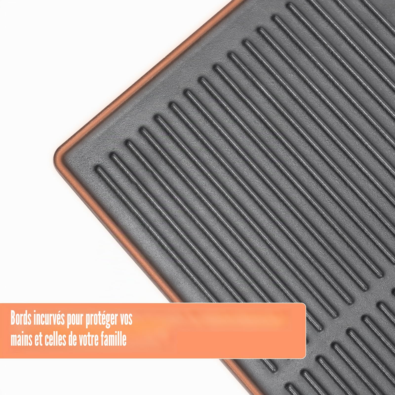 Denmay Plaque de cuisson en fonte 41,5 x 27,5 cm pour barbecue au charbon de bois