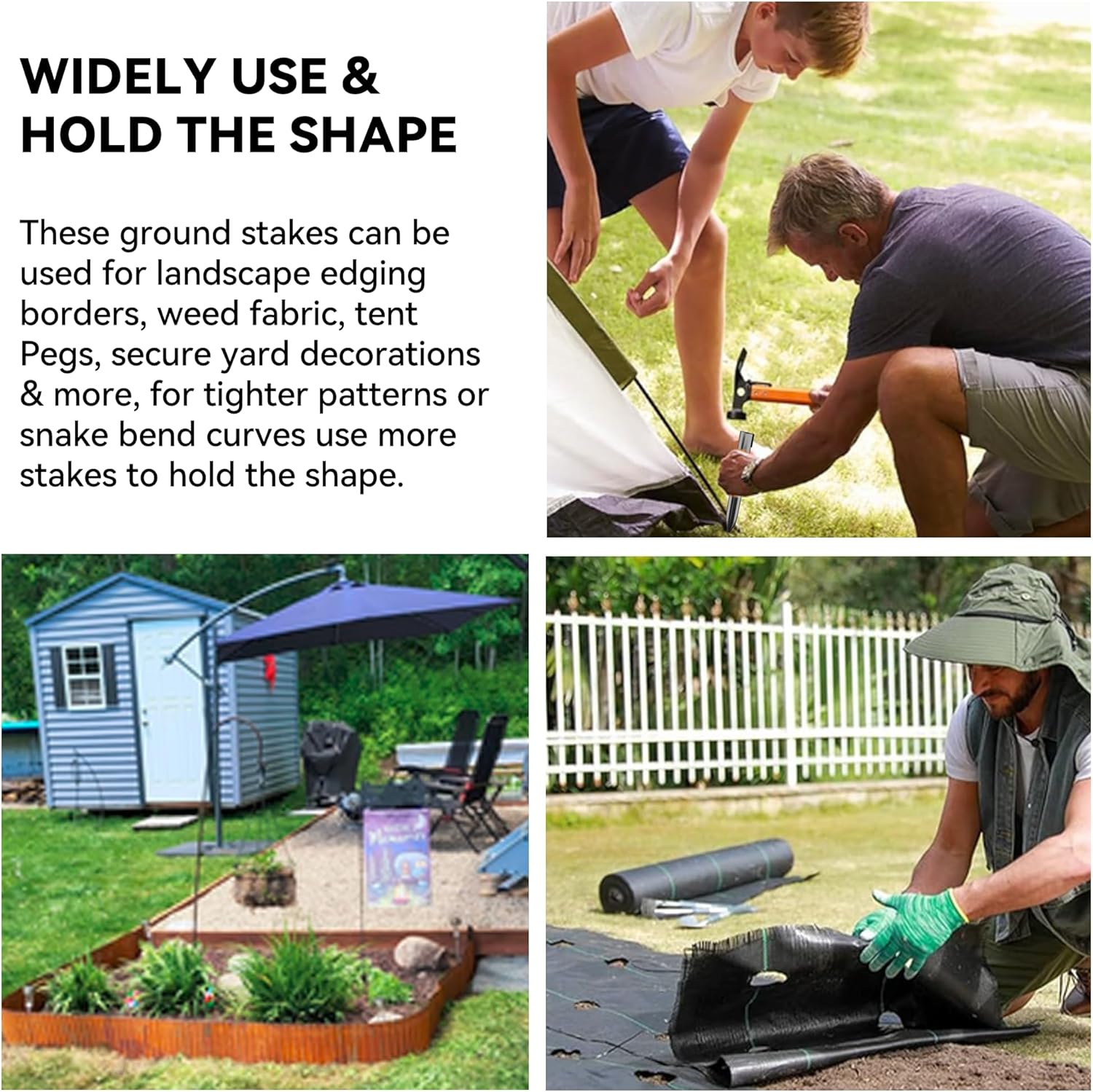 Worth Landscape Edging Stakes, 26Pcs 8Inch Corrugated Metal Garden Stakes Steel Bender Board Anchoring Spikes, Black - Image 6