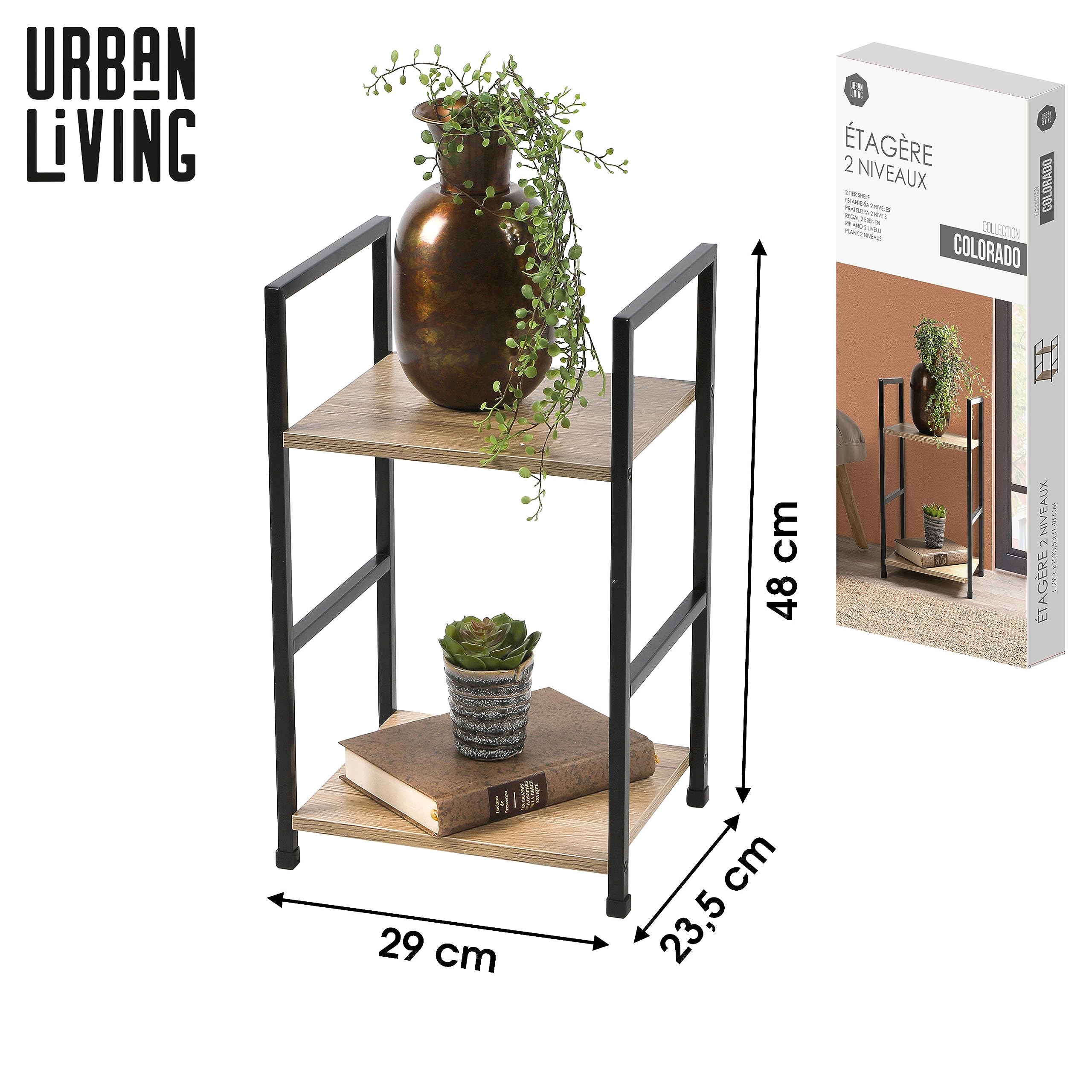 Furinno Raumregal 2 Fächer Walnuss - Kompaktes Regalsystem 38x63x29 Cm