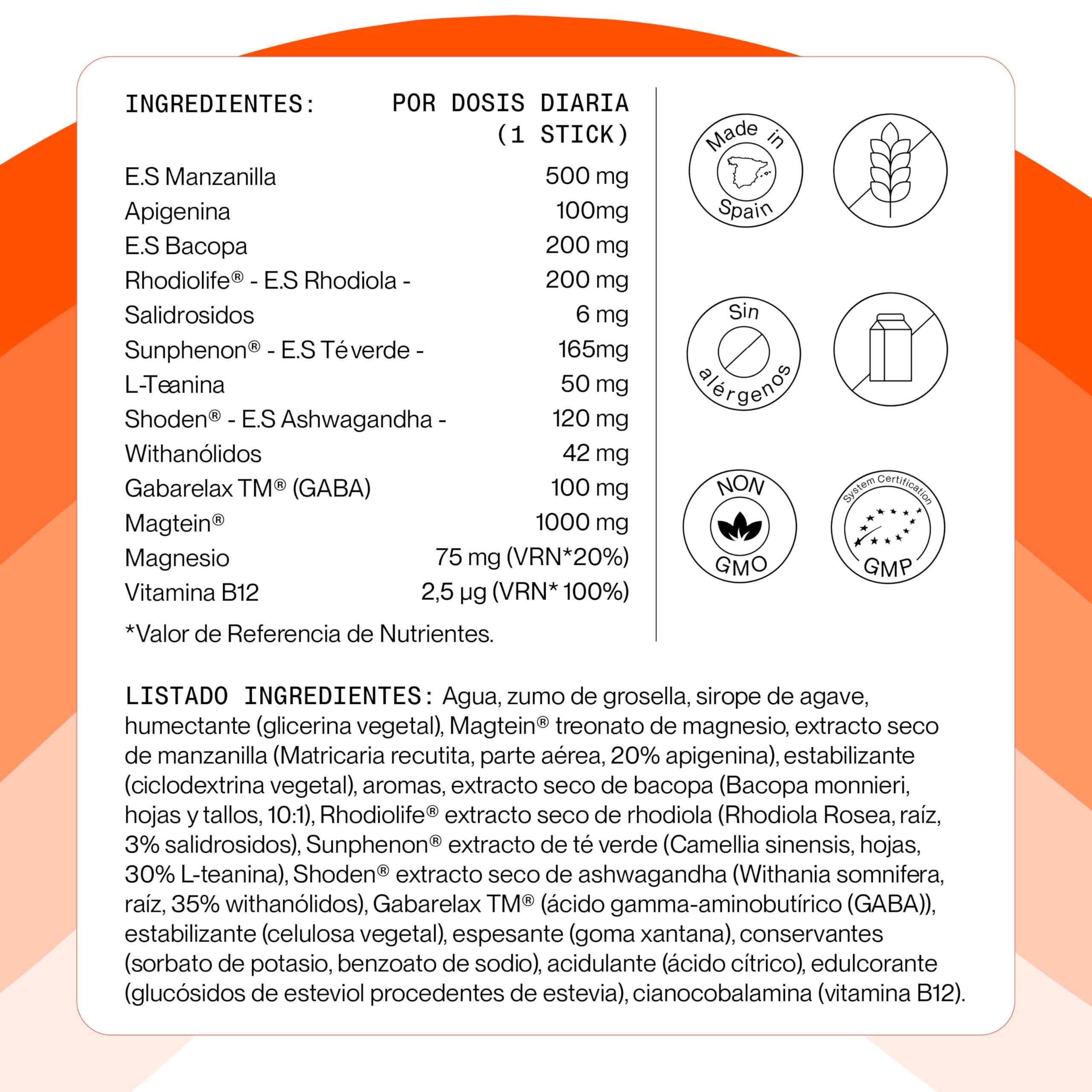 Superlativa® FORTE - Suplemento Antiestrés Líquido en Stick 15x20ml - Con Ashwagandha Shoden®, Rhodiola y Magtein® - Para Estrés, Ansiedad, Sueño y Memoria - Ideal para Profesionales y Estudiantes