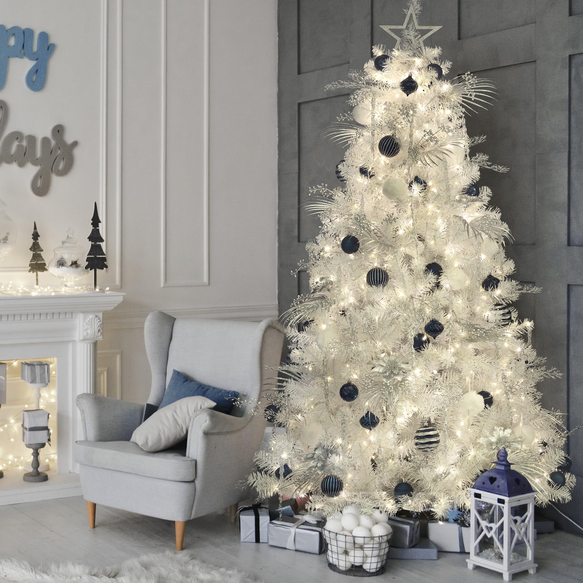 Amazon.com: KI Store 7ft White Christmas Tree with