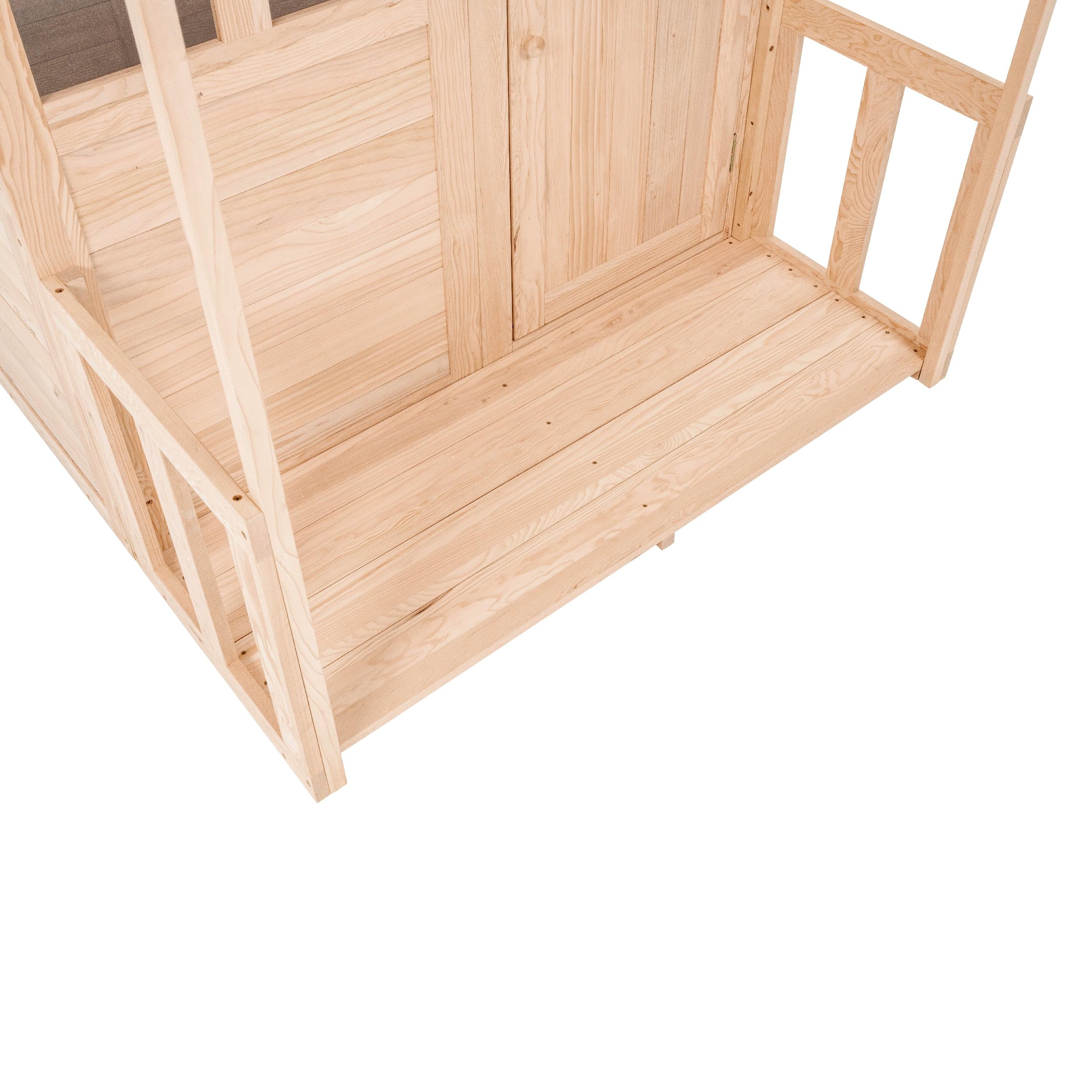 TP Playhouse drewniany zestaw werandy, drewno z certyfikatem FSC, łatwe do zbudowania, rozszerza przestrzeń do zabawy, pasuje do domku zabaw TP Buttercup, zabawa na świeżym powietrzu dla dzieci od 2