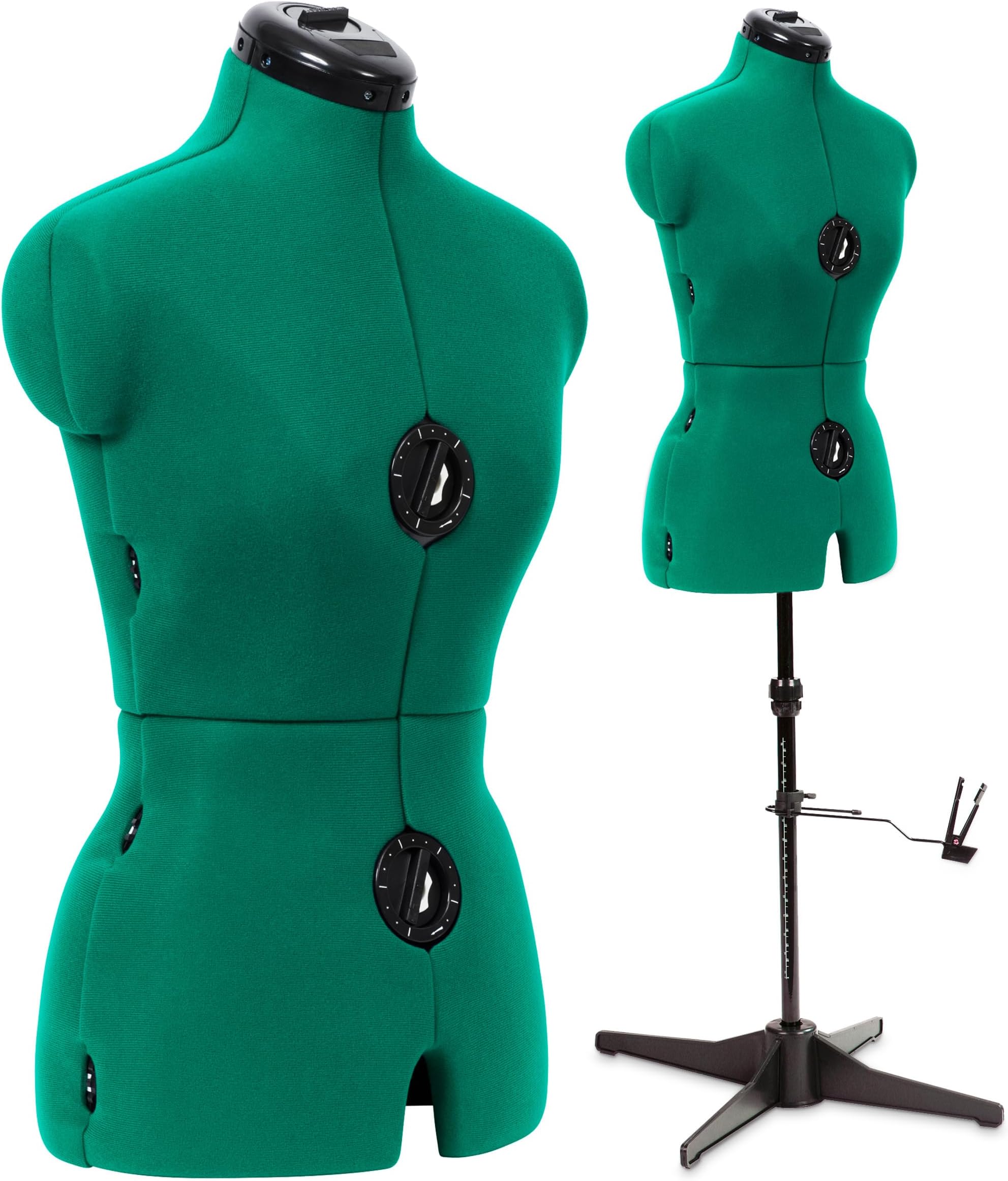 Dritz Sew You Adjustable Dress Form - Small/Medium Sizes US 4-12 - Female Clothing Mannequin for Sewing, Fitting, and Draping - Pinnable Sewing Mannequin with 12 Dials for Fitting + 360 Hem Guide