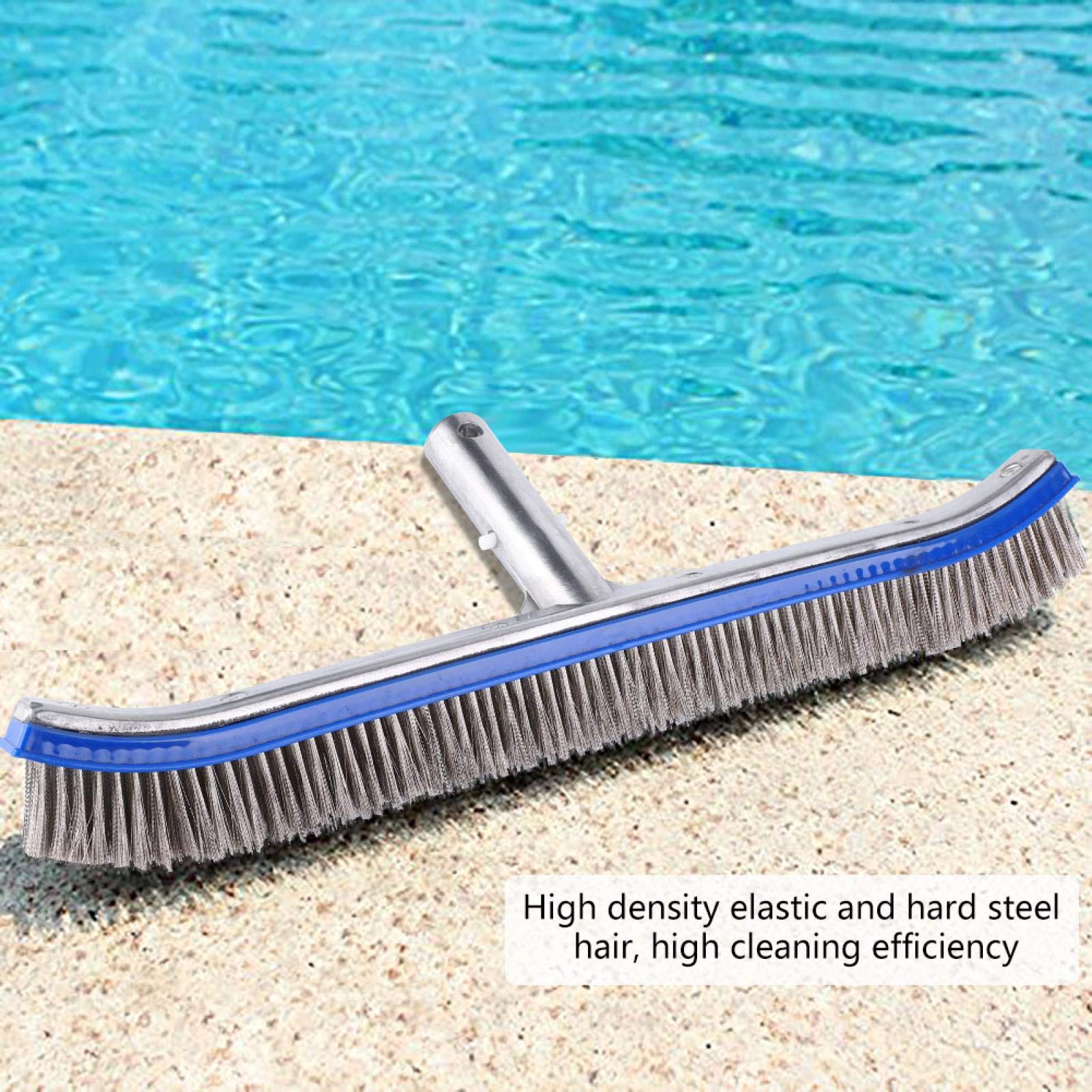 Spazzola per Piscina in Acciaio Inossidabile e Alluminio - Spazzola Pulizia Piscina Professionale per Rivestimenti e Pareti - Accessori Nuoto e Manutenzione Piscina