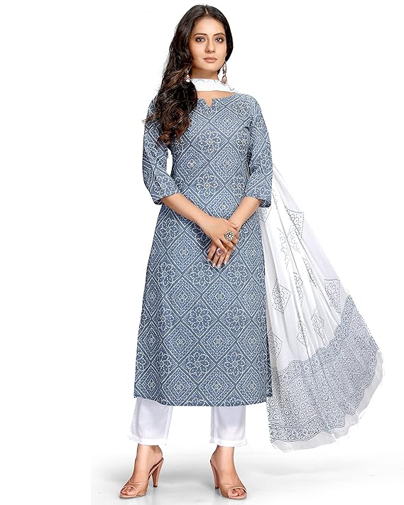 Embroidered Cotton Kurta Set