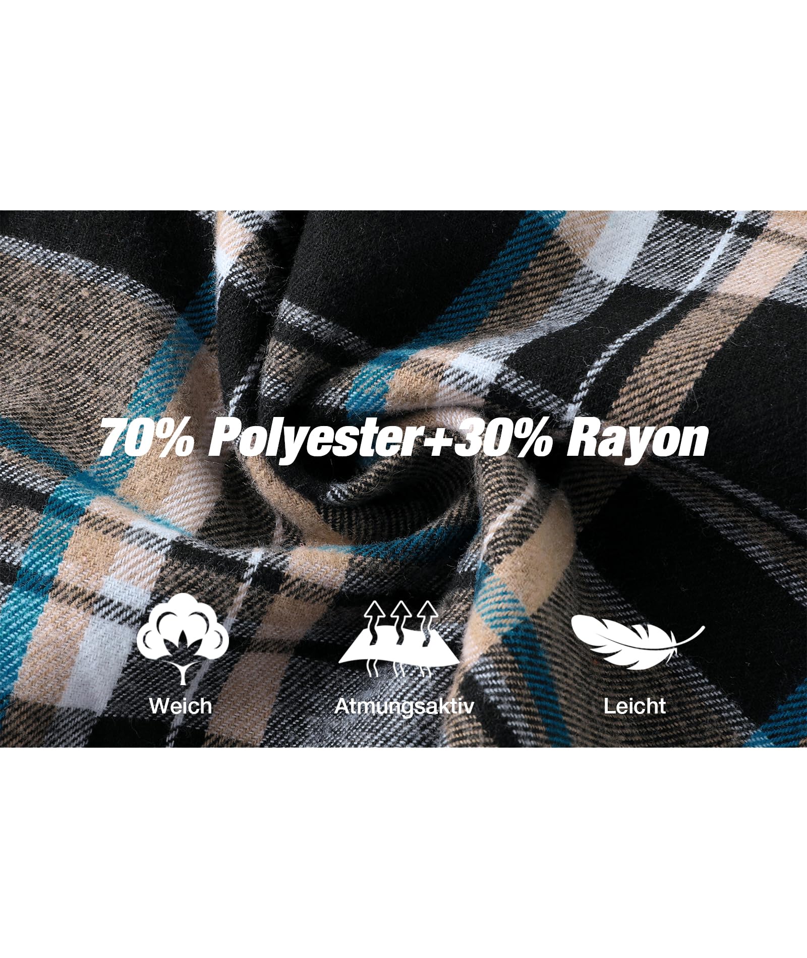 SwissWell Camicia Uomo Flanella Felpe Uomo Camicia a Quadri Manica Lunga Casual Camicia con Cappuccio M-3XL
