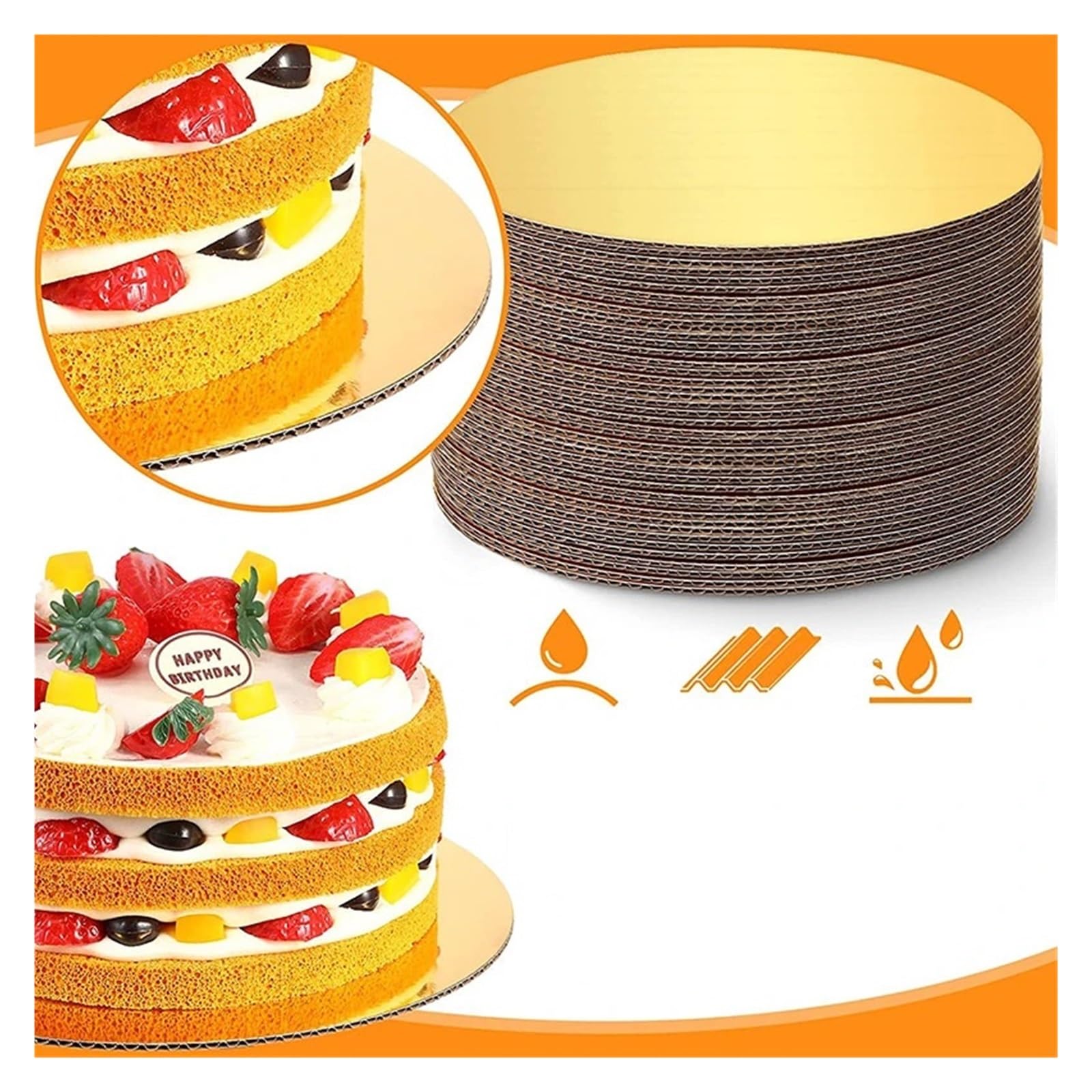 Base para Tartas Tablas for Tartas de Cartón Redondas Grandes con Base de Diámetro Circular(100PCS White)