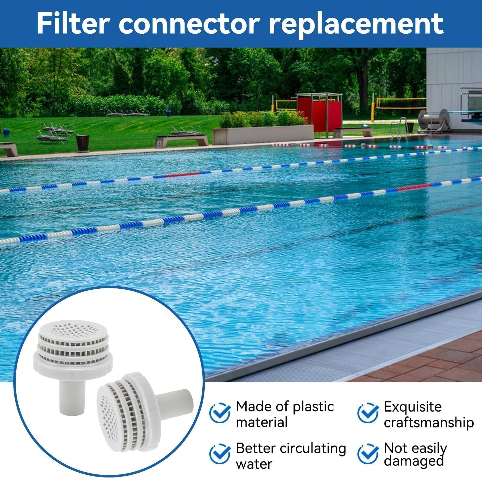 2 pezzi filtro connettore di ricambio, filtro filtro per piscina a terra, kit di ricambio per piscina
