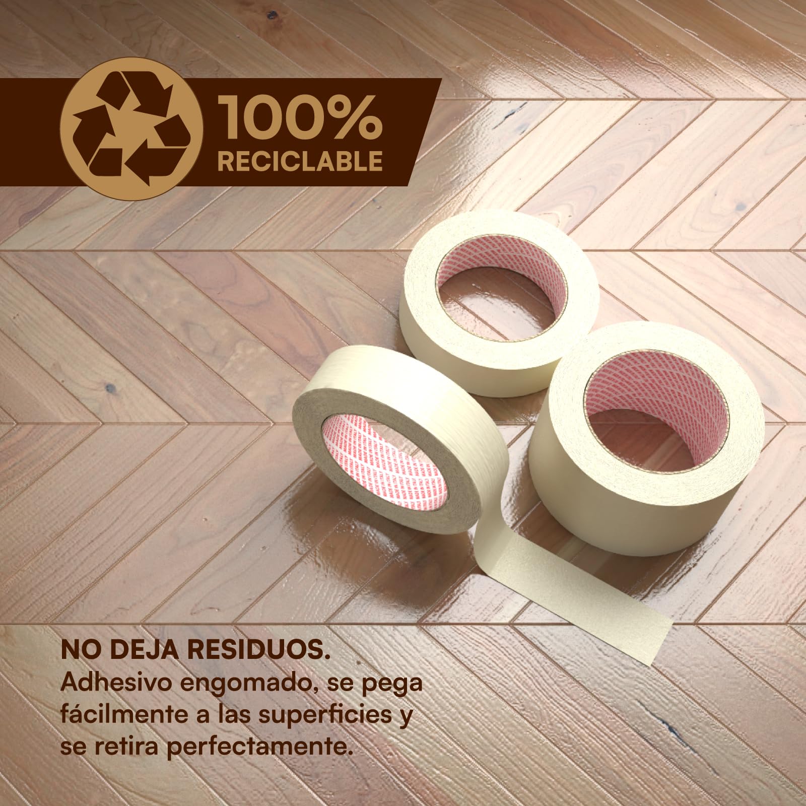 DNK TRADE 10x Cinta de Carrocero Para Pintar y Enmascarar 30mm x 50m - Removible Sin Residuos, Sin Disolventes - Cinta de Pintor Con Papel
