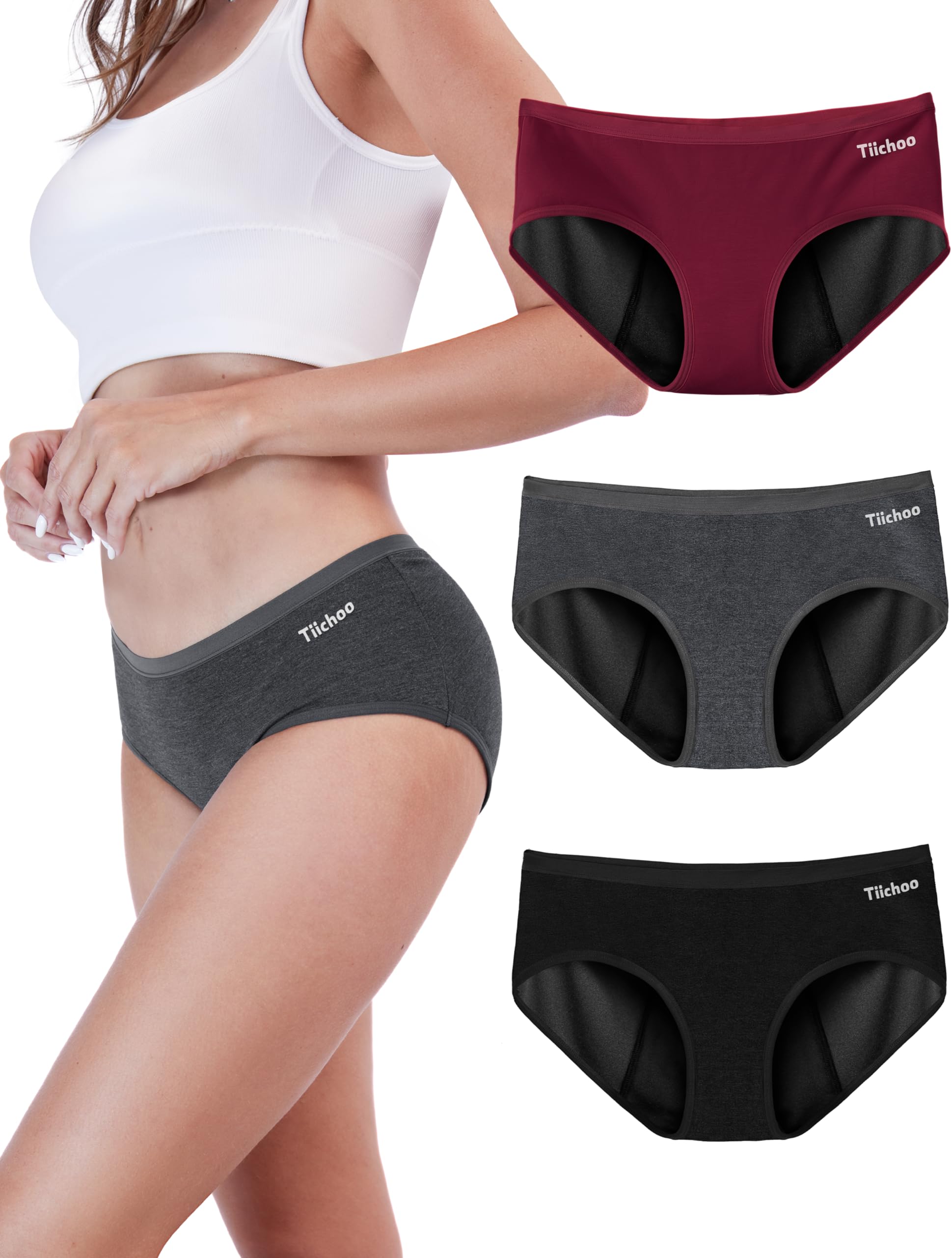 TIICHOO Bragas Menstruales Flujo Abundante Ropa Interior Mujer Periódico