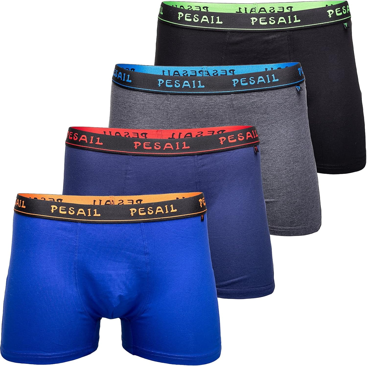 Pesail Men's Cotton Boxer Shorts, Pack of 5 or 10, Retro Shorts