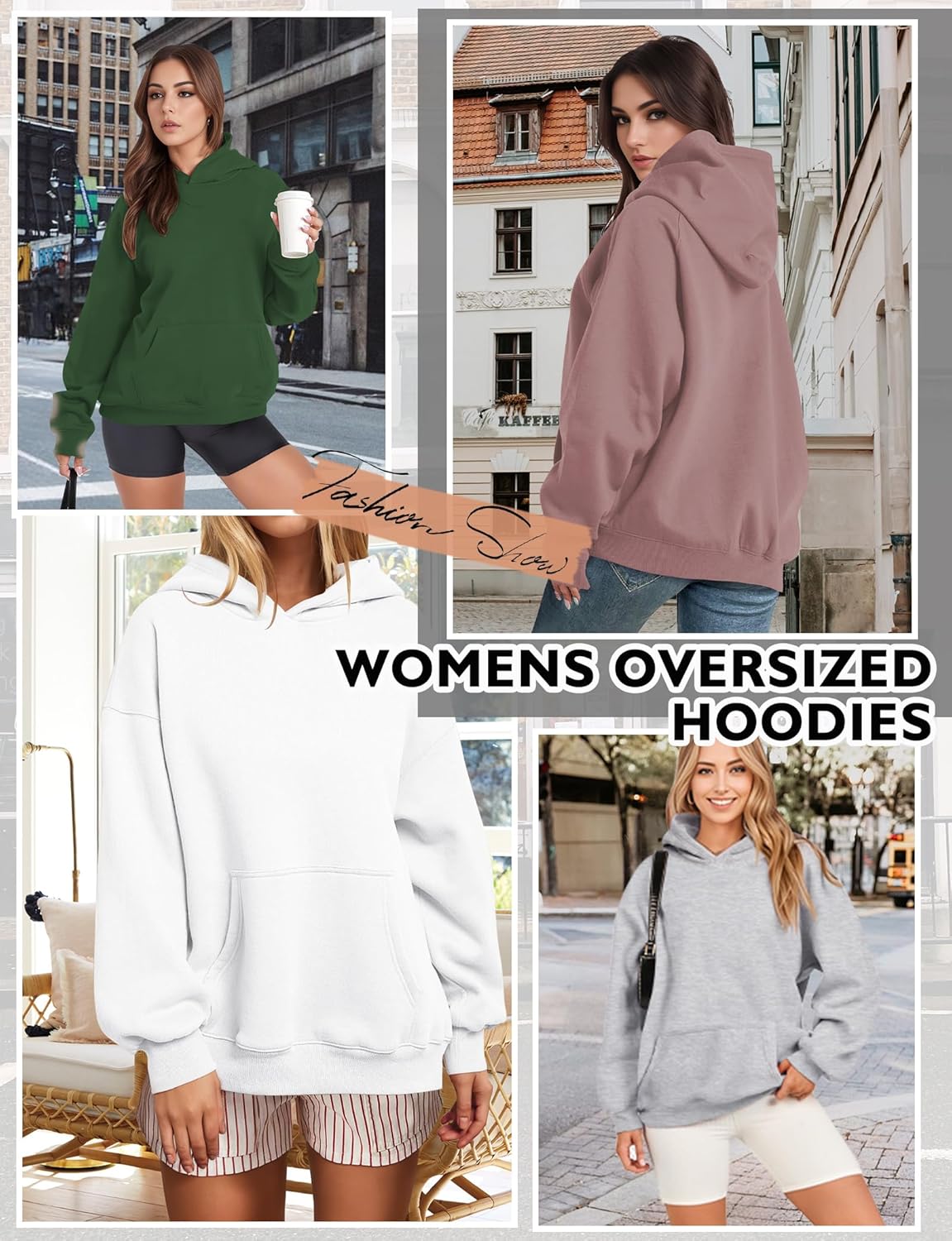 Oversized Hoodies for Women, Long Sleeve Fleece Womens Sweatshirt with Pocket Pullover Fall Outfits Winter Clothes, X-Large, Grey - Image 5