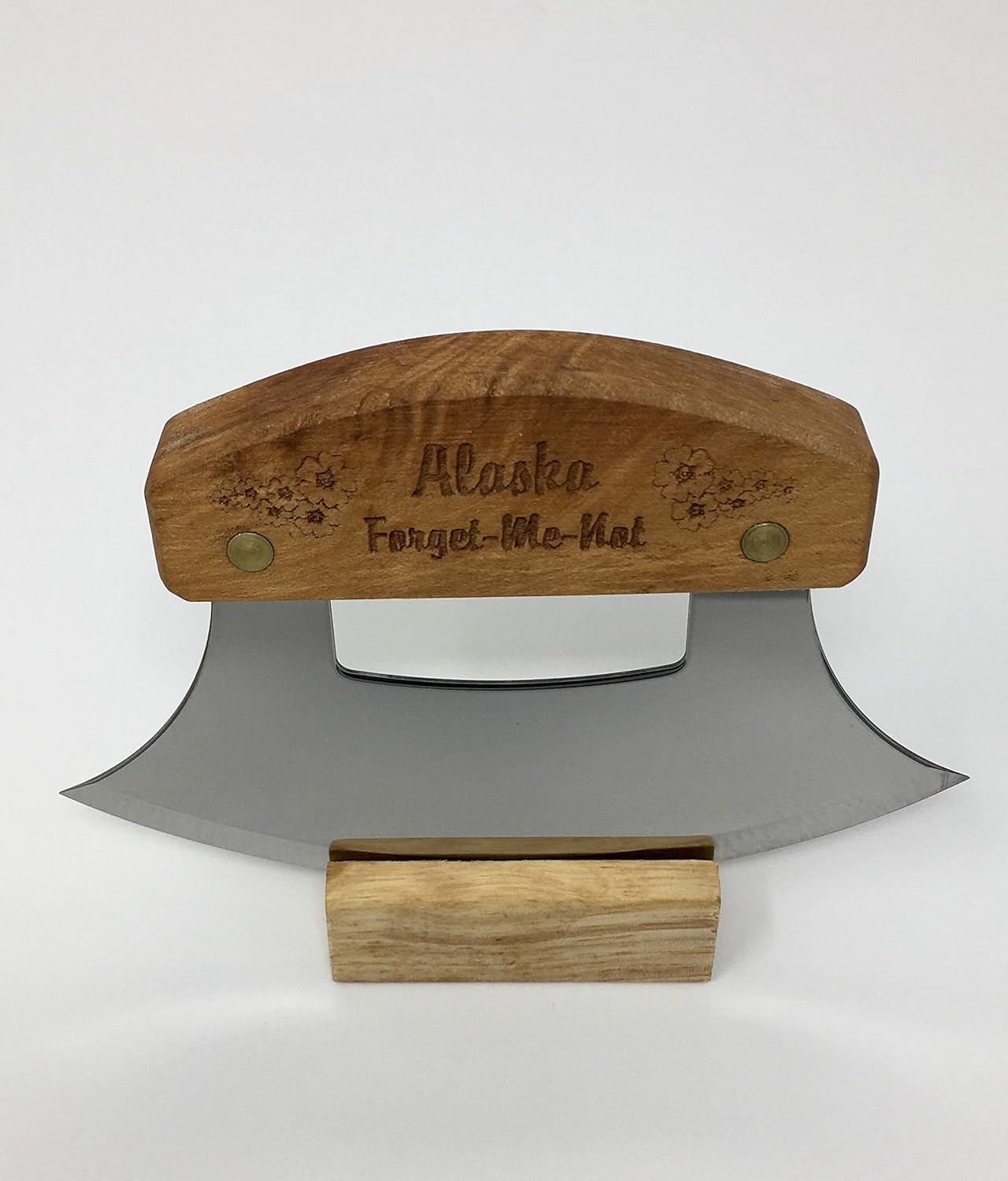 The ULU Factory The Ulu Factory's Alaska Forget-Me-Not State Flower Ulu Knife Set with Chopping Bowl! - Image 4