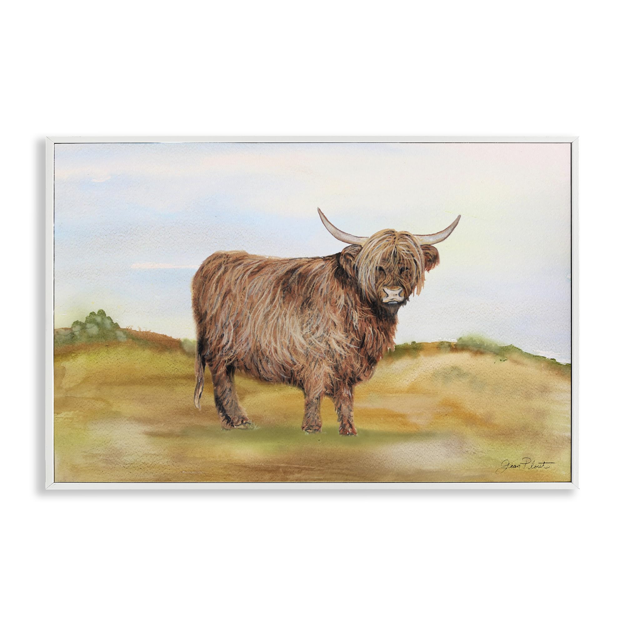 Stupell Industries Farm Animal In Pasture White Framed Giclee Art, design by Jean Plout, 16 x 24