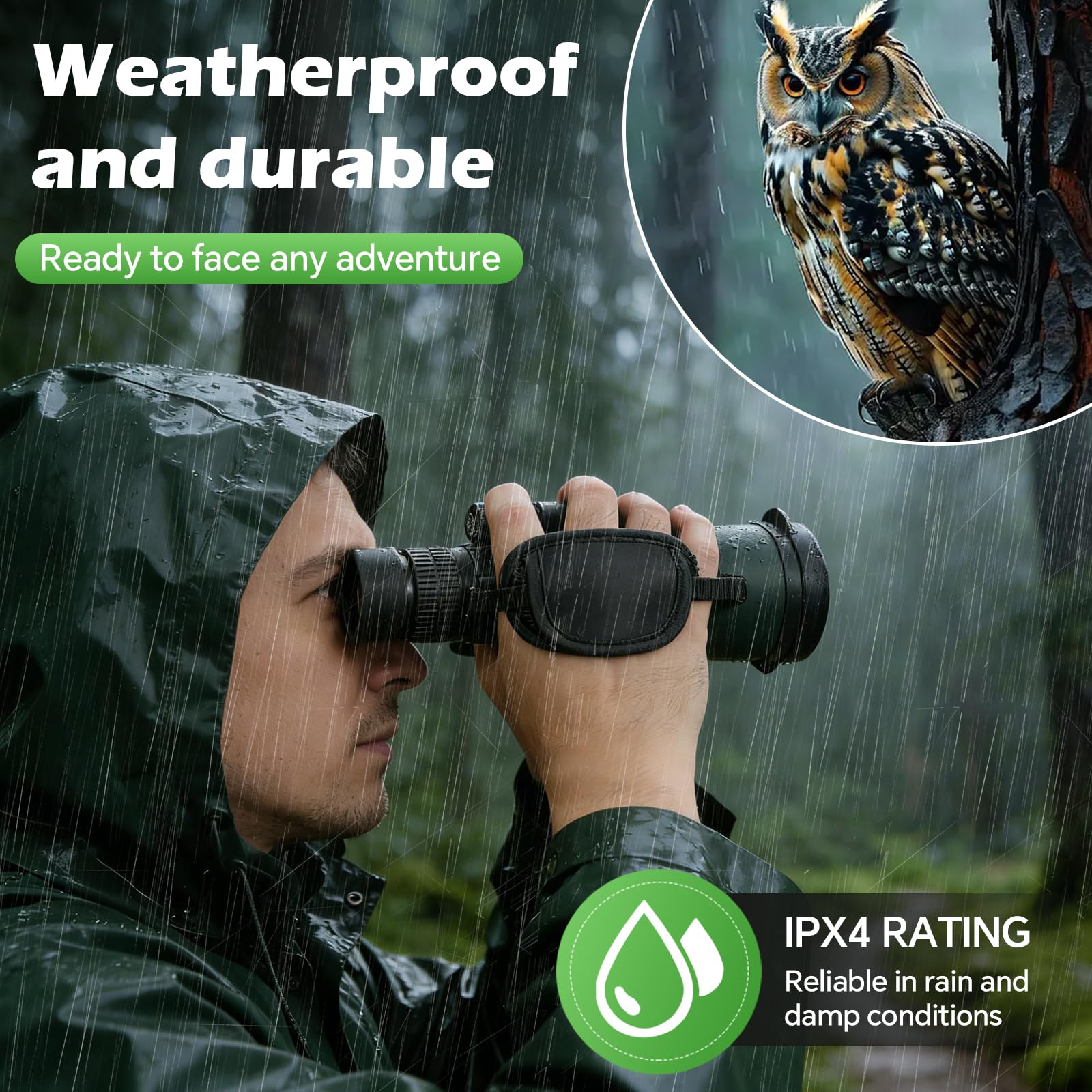Zoom monoculaire 10-30 x 50, HD monoculaire pour adulte, avec support pour smartphone, trépied et dragonne, prisme FMC & BAK4, vision plus grande, pour le camping, l'observation des oiseaux