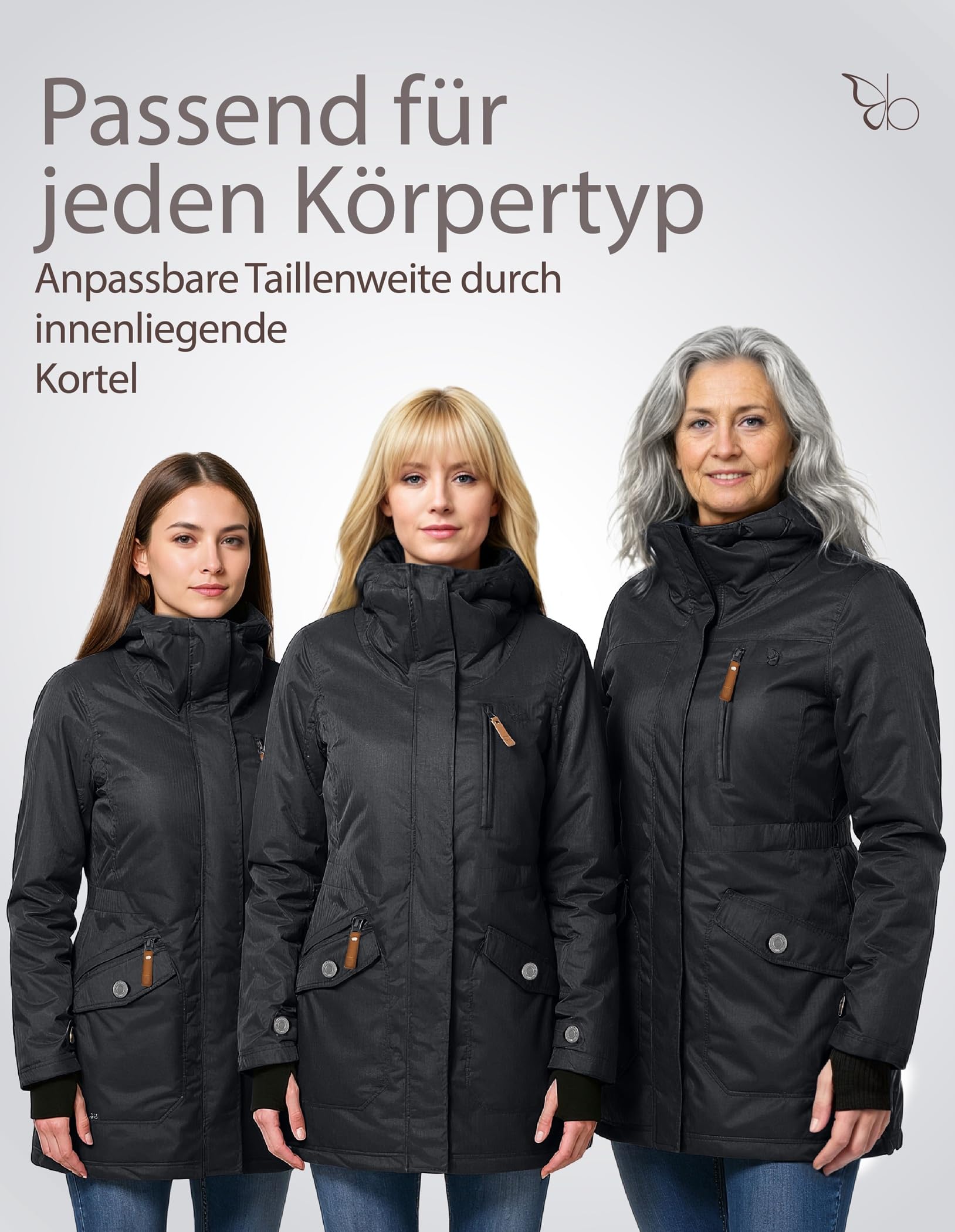 berydale Winterjacke Damen Parka I Warme Übergangsjacke Damen I Atmungsaktiv, Wind- und Wasserdicht I Wintermantel mit Thermowattierung