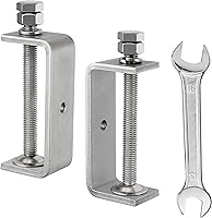 Vista 1 de 2 abrazaderas C de acero inoxidable 304 resistentes con abrazadera de tigre, con mordazas anchas estables y almohadillas protectoras (3.93 pulgadas)