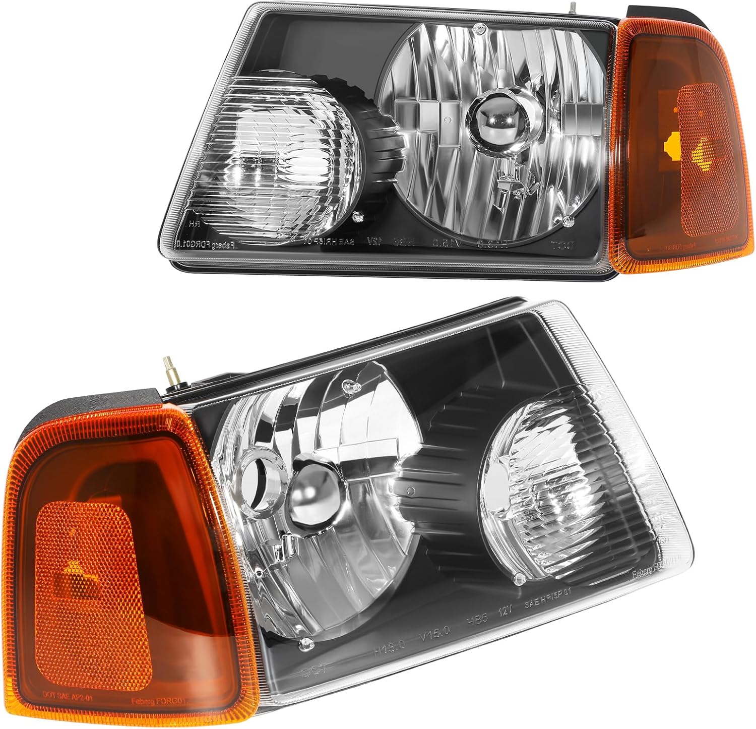 OCPTY Headlight Assembly Pair Replacement for ford for Ranger 2001-2011 Bulbs Not Included