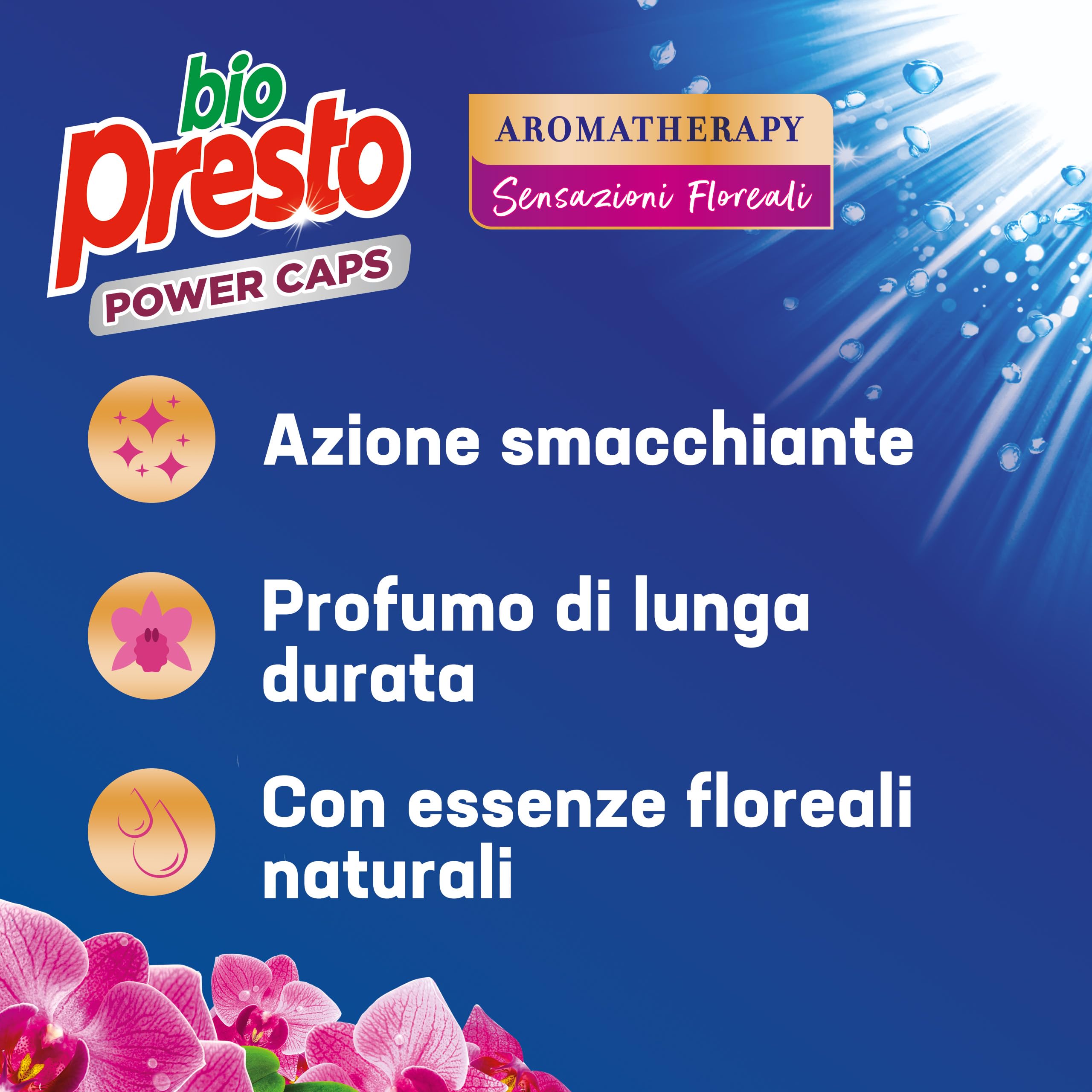 Bio Presto Power Caps - Detergente para lavadora predosificado en cápsulas, paquete de 144 lavados