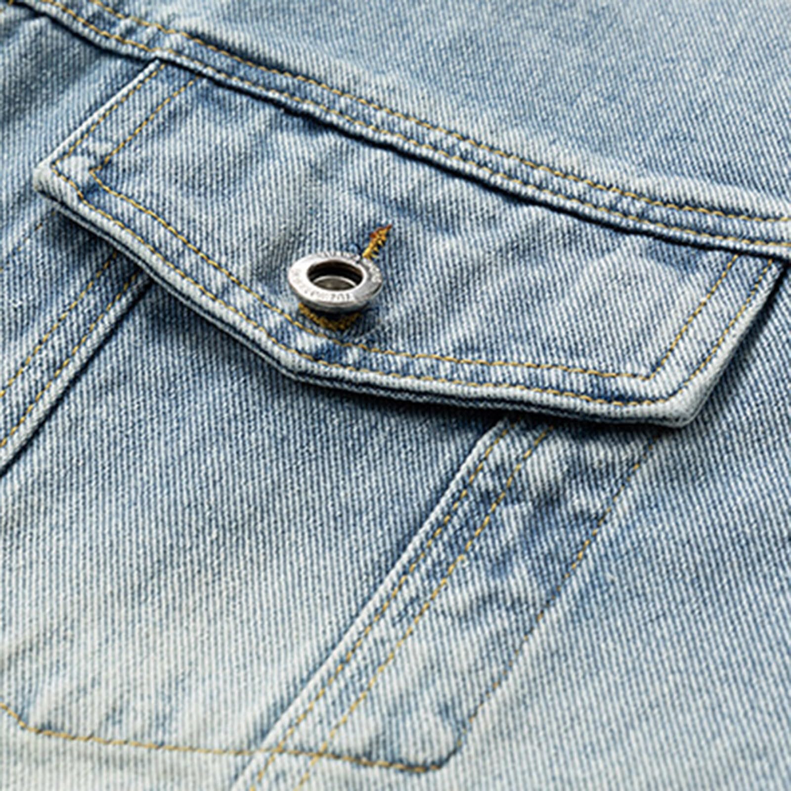 Giubbotto Jeans Uomo Giacca Giacchetto Oversize Abbigliamento Cowboy Casual Giubbino Denim Autunnali Primaverile Mezza Stagione di