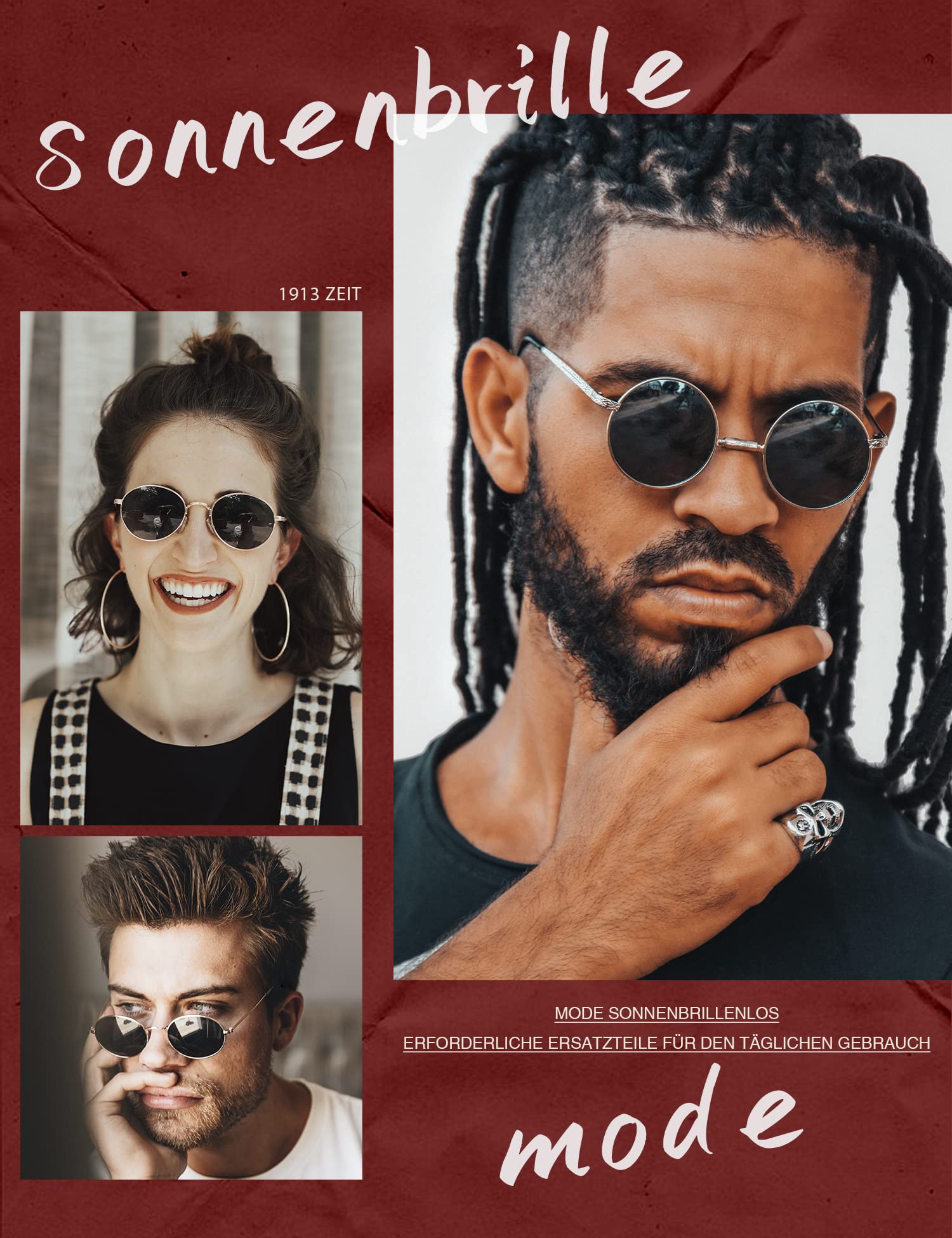 ANYLUV Sonnenbrille Herren Polarisiert, Runde Sonnenbrille Herren Damen Klassische mit UV-Schutz