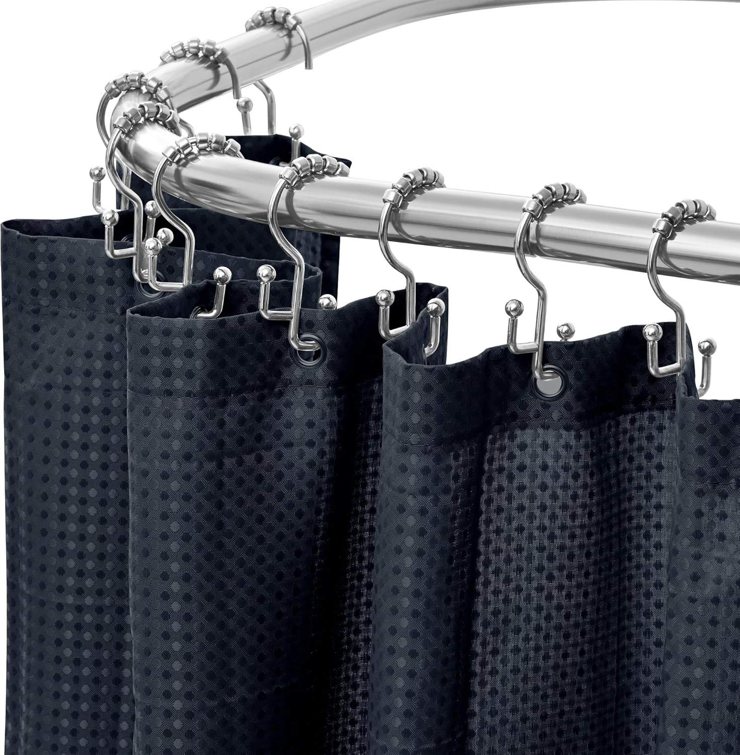 Utopia Alley Rustproof Wall Mounted L-Shaped Corner Shower Curtain Rod | Adjustable Shower Curtain Rod for Bathroom Bathtub, Includes Mounting Brackets and Screws, Chrome Color (66"L x 28"W)