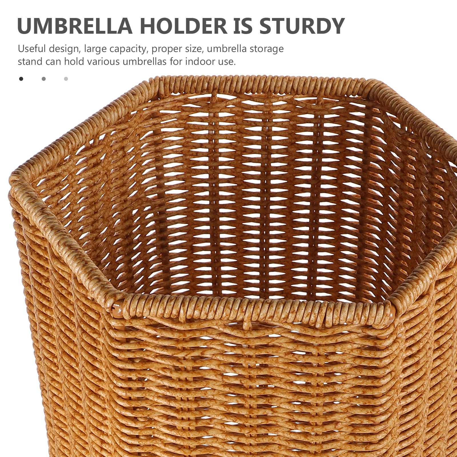 Portaombrelli in Rattan Artificiale 15.55X7.87X7.48In Supporto Ombrello Per Ingresso Casa Ufficio Contenitore Versatile Per Ombrelli Lunghi Pieghevoli E Tappetini Yoga