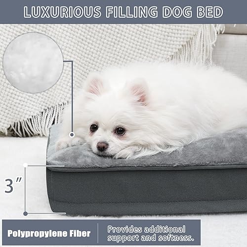 Miniatura 3 de Cama impermeable para perros, cama impermeable de felpa para perros con funda extraíble lavable, parte inferior antideslizante, colchón para dormir