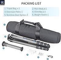 Vista 7 de Trípode de fibra de carbono INNOREL KT324C sin cabeza Trípode de viaje compacto portátil profesional para cámara digital DSLR Soporte de soporte