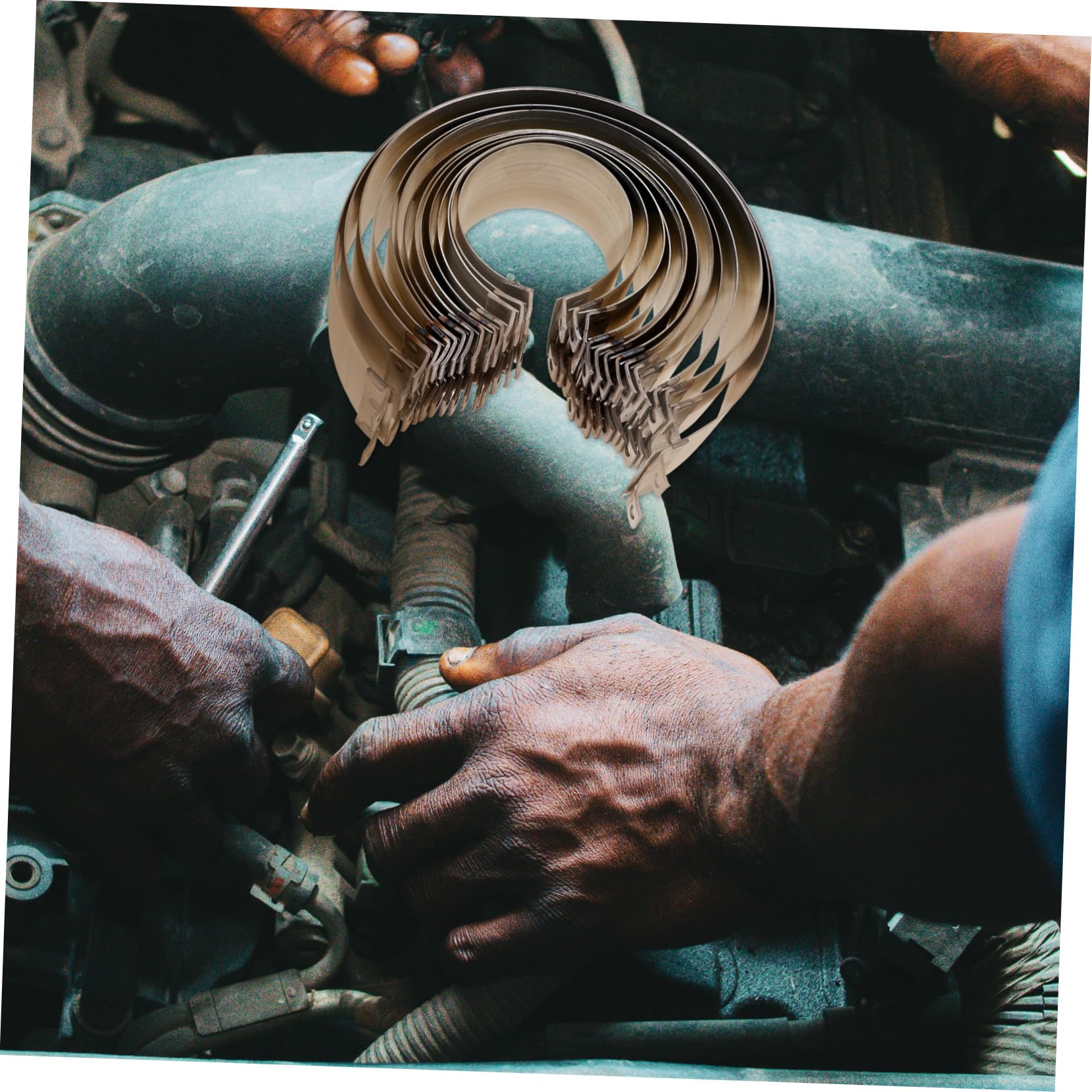 1set Pinze e Compressore Per Fasce Elastiche Di Pistone Strumento Per Installazione e Rimozione Piston Per Motori Auto Facile Da Usare e Ergonomico Kit Completo Per Riparazioni