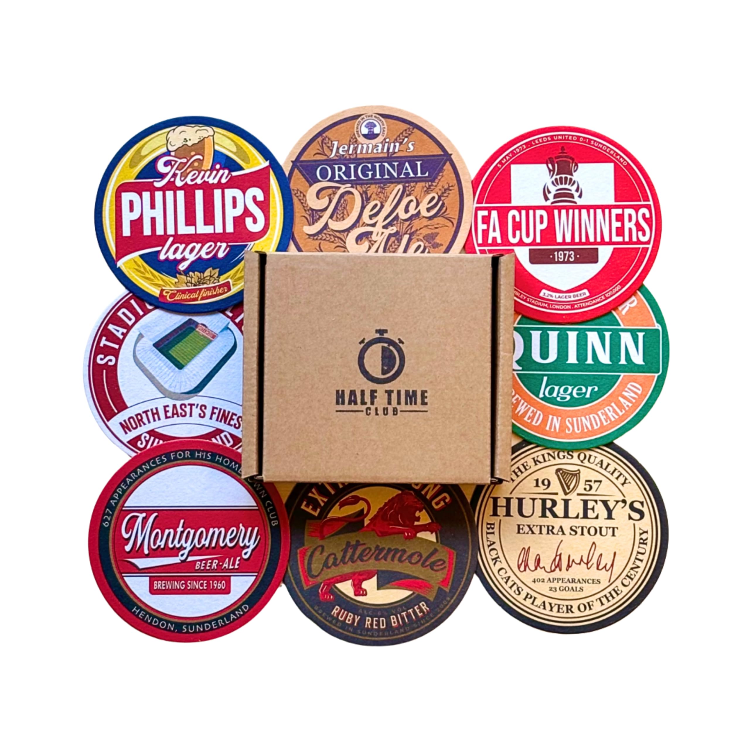 Sunderland Football Beer Mat Coasters - Perfect for a Gift or Present for Any Sunderland Fan (8-Pack)