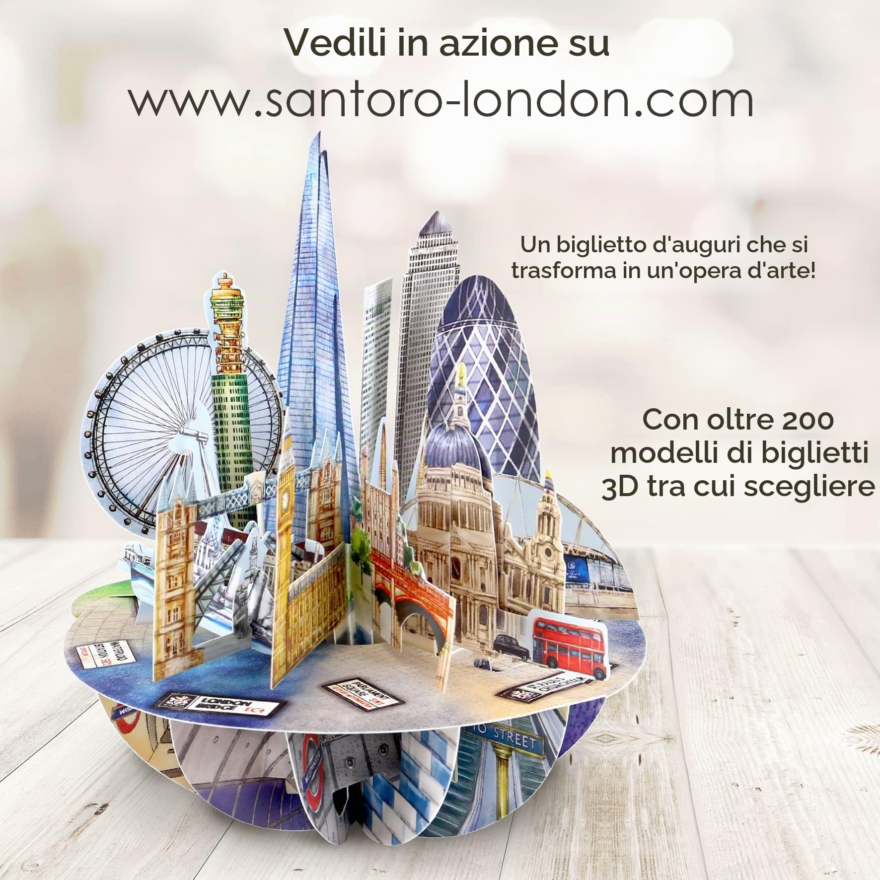 SANTORO Pirouette – Biglietto Pop-Up 3D Viaggio, Con Busta, Regalo Per Compleanno O Vacanza - Foto 2