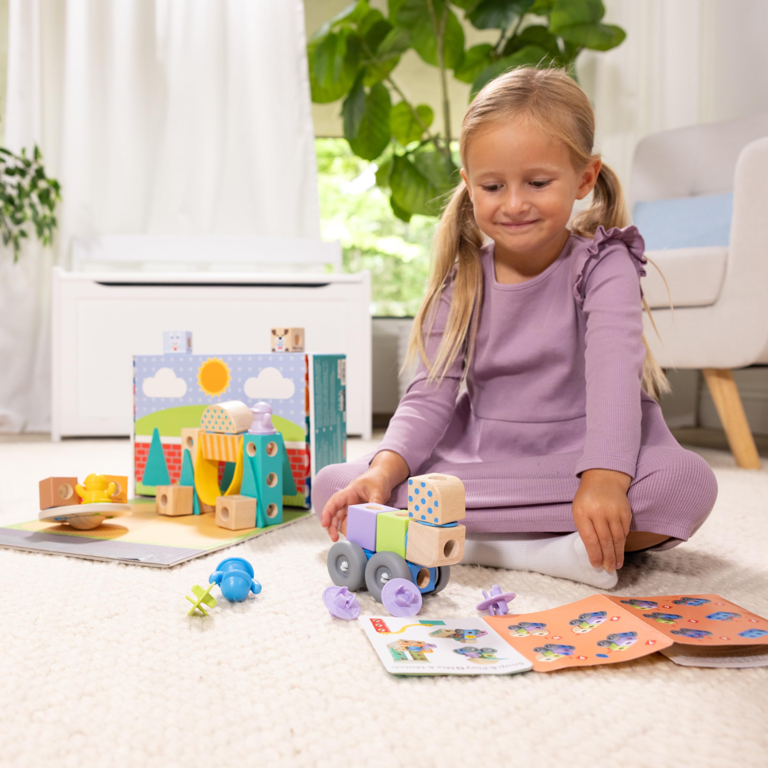 Melissa & Doug Blockables Town Snap and Play - Educational Toy Set for Children, Multi-color, 21.717 cm x 12.7 cm x 29.337 cm - Image 2