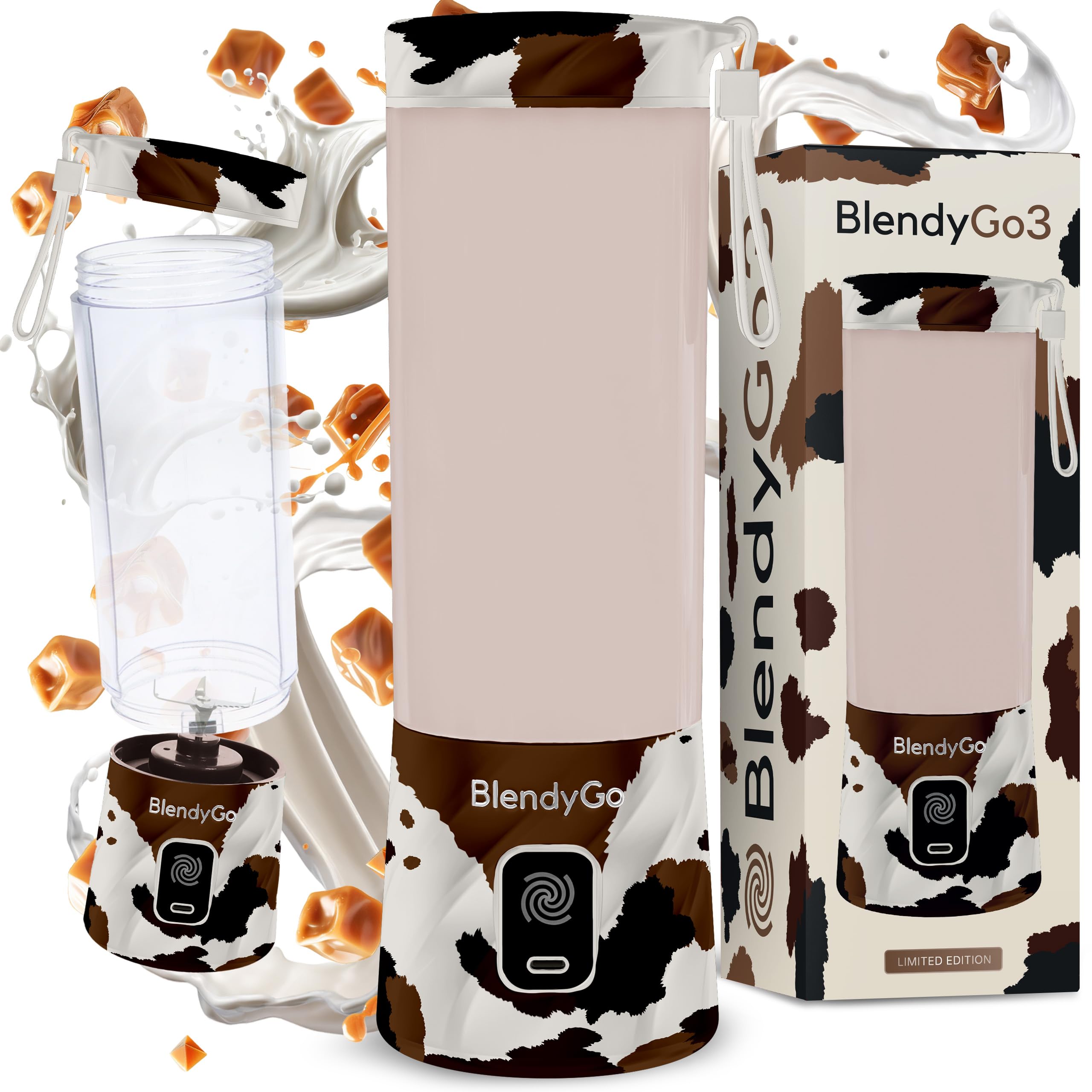 Blender BlendyGo 3, Smoothie Blender, Small Cordless Mini Mixer, Powerful Smoothie Maker, USB Stand Smoothie Maker, BPA-Free, PulseMotion & BlendPro Technology, 550 ml (Wild West)