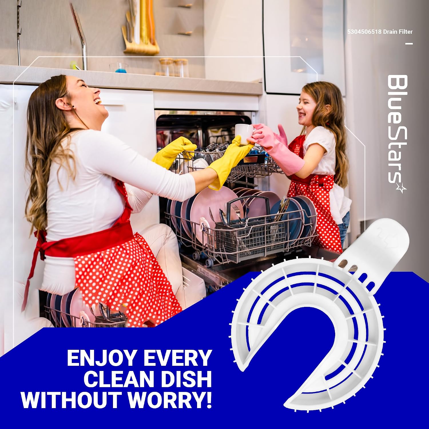 [Ultra Durable] BlueStars 5304506518 154252701 Dishwasher Drain Filter