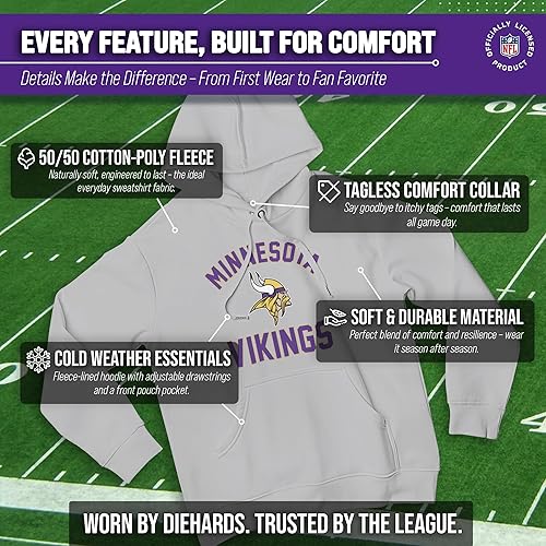 Miniatura 154 de Team Fan Apparel - Sudadera con capucha para adultos de NFL Gameday, mezcla de algodón y vellón de poliéster, abrígate y representa a tu