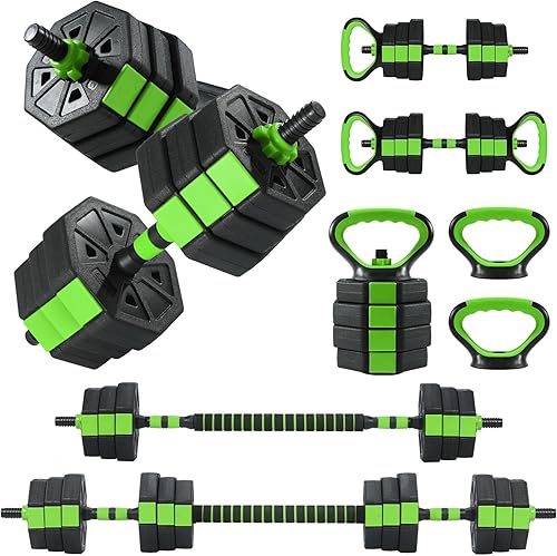 3 In 1 Octagonal Adjustable Dumbbell Set, 4488LBSFree Weights Dumbbells with Anti-Slip Handle, Versatile Dumbbells Set of 2 with Connector for Home