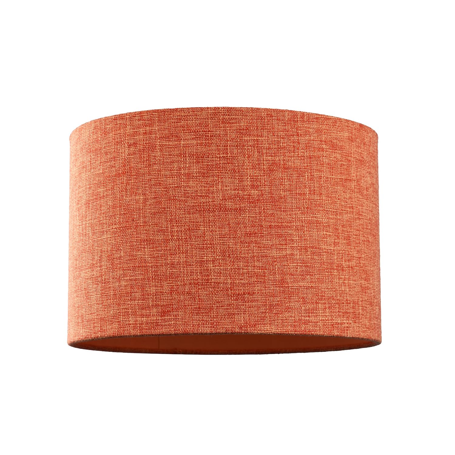 Contemporary and Sleek 12 Inch Rustic Orange Linen Fabric Drum Lamp Shade 60w Maximum | 30cm Diameter | for Table Lamp or Pendant by Happy Homewares - 1