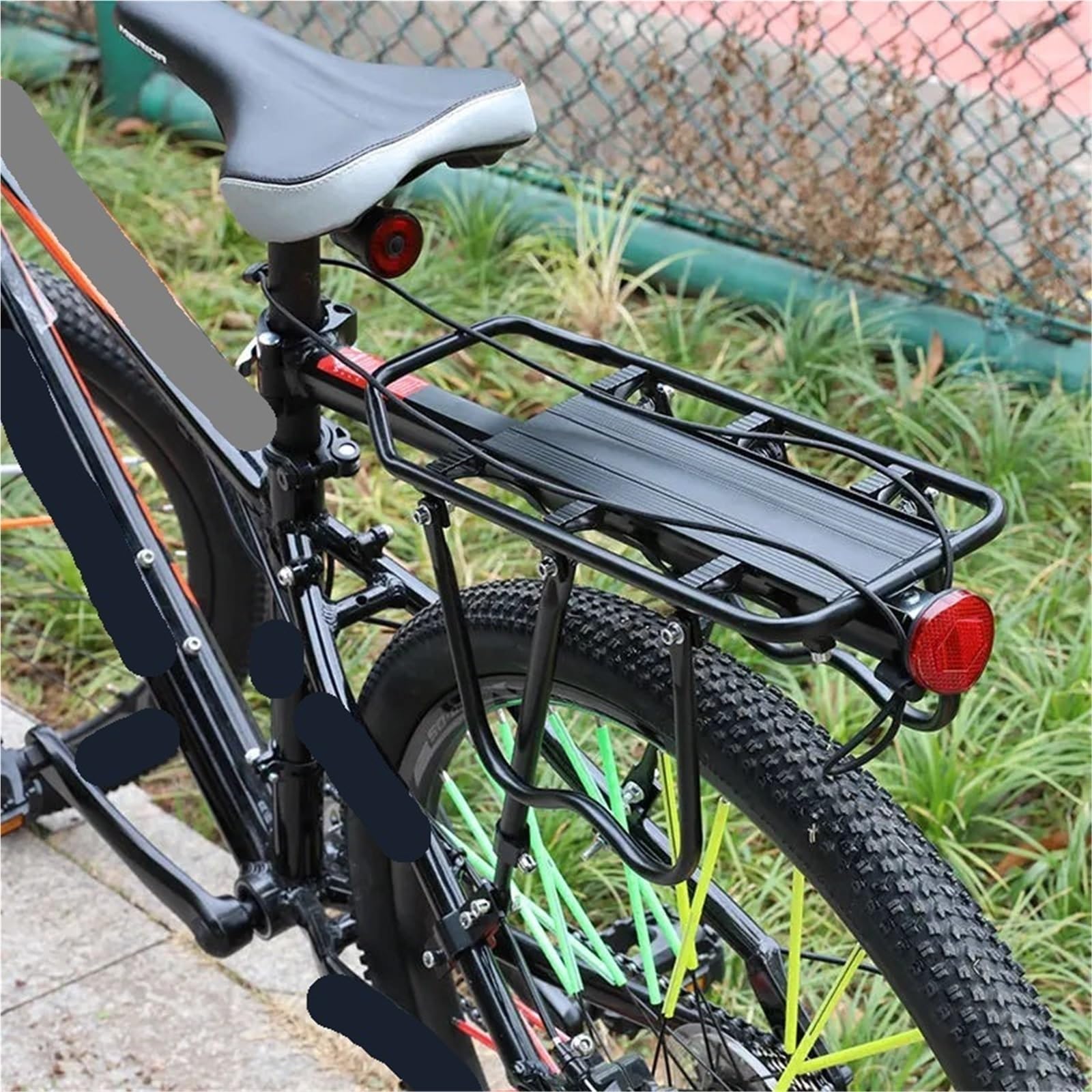 Tylny bagażnik rowerowy, Przedni uchwyt rowerowy Stop aluminium 9kg 12x37cm Czarny