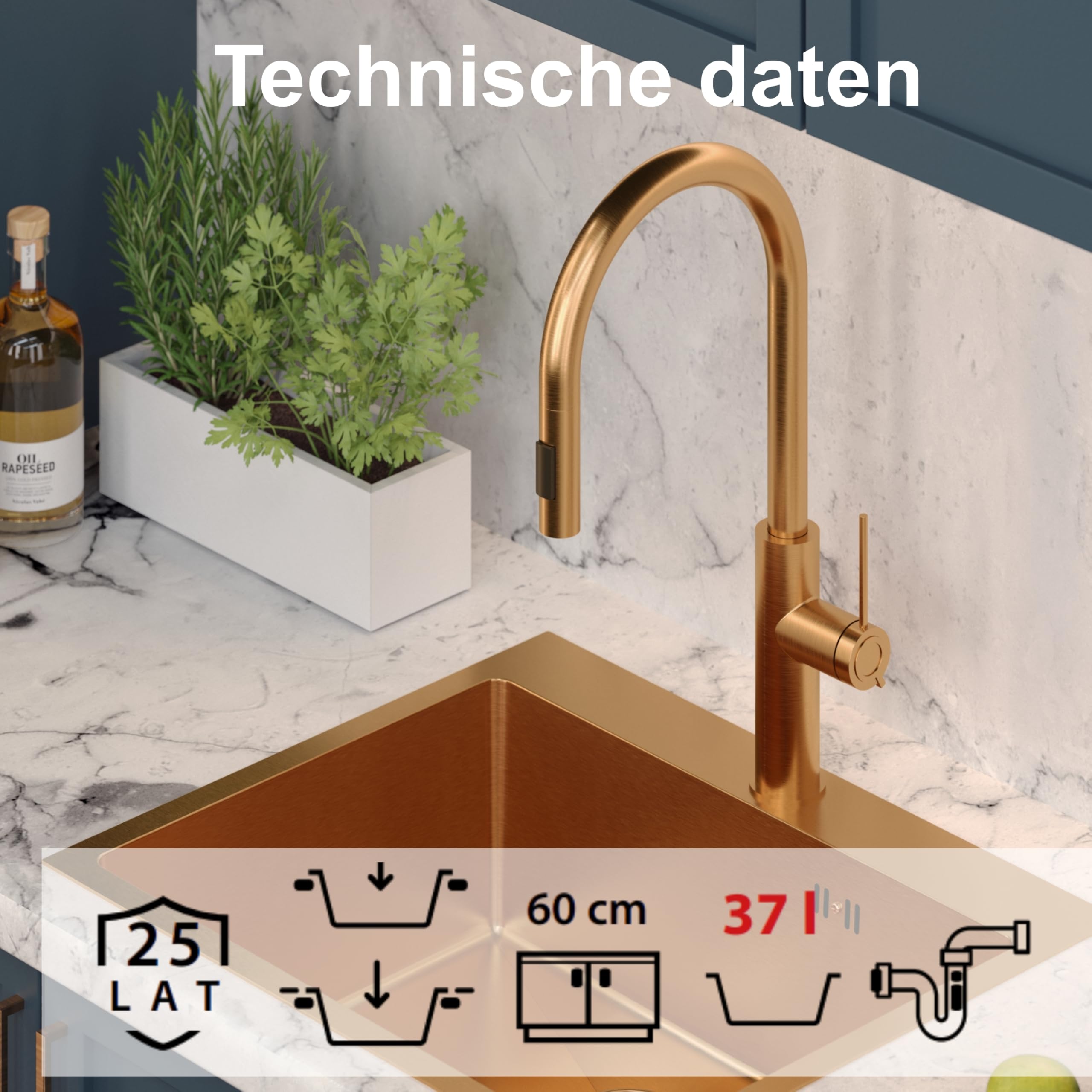 QUADRON Spülbecken Edelstahlspüle | Größe 55 x 48 cm Farbe: Silber | Einbeckenspüle RUSSEL 110 Einzelbecken Küchenspüle mit Stahlkammer Edelstahl Stahlspüle | mit Siphon und Schraubverschluss